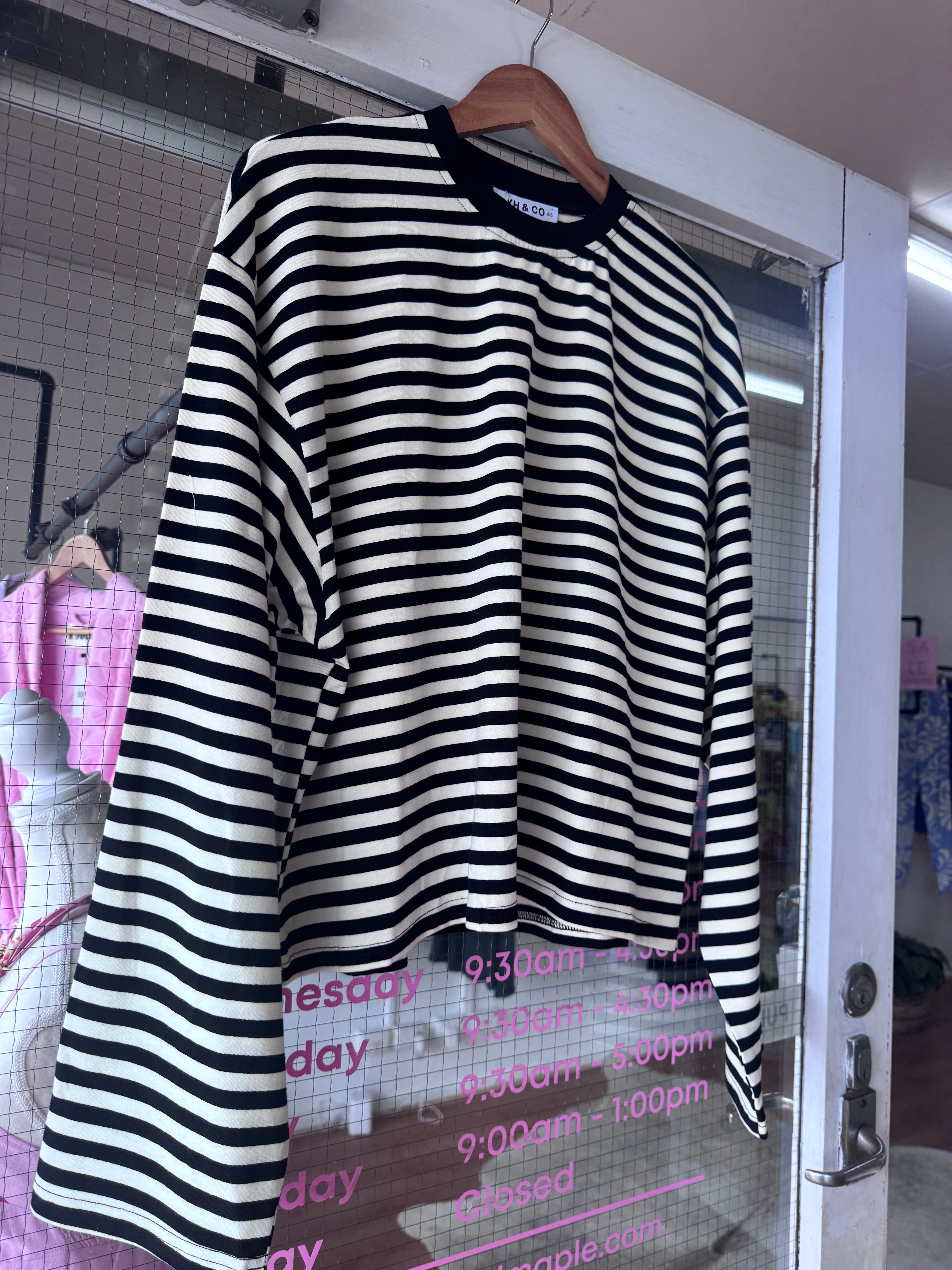 Long Sleeve Top | Black & White