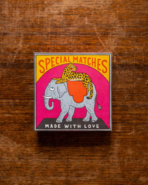 Elephant and Cheetah| Square Matchbox