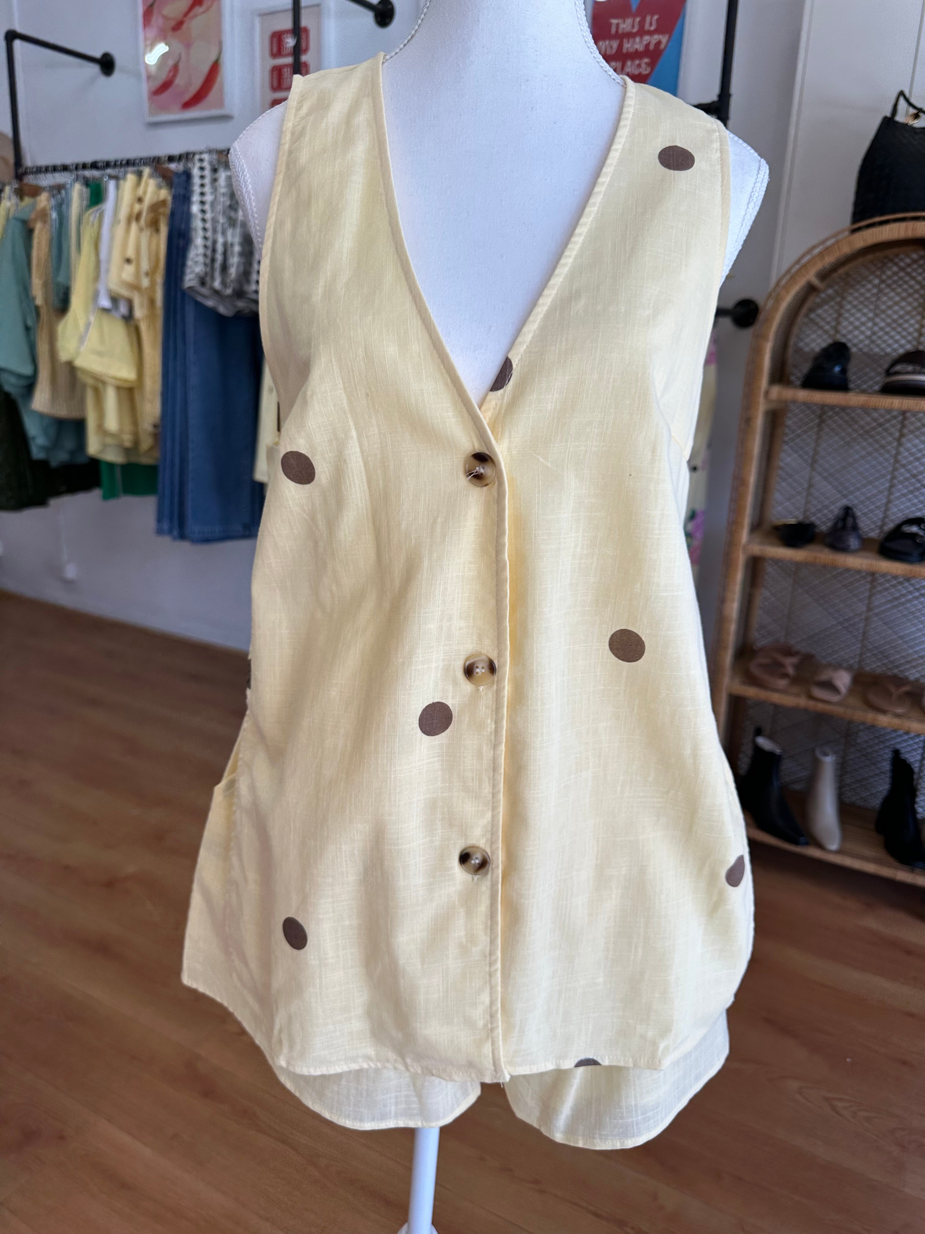 By Frankie Panel Short Set | Yellow Polka Dot