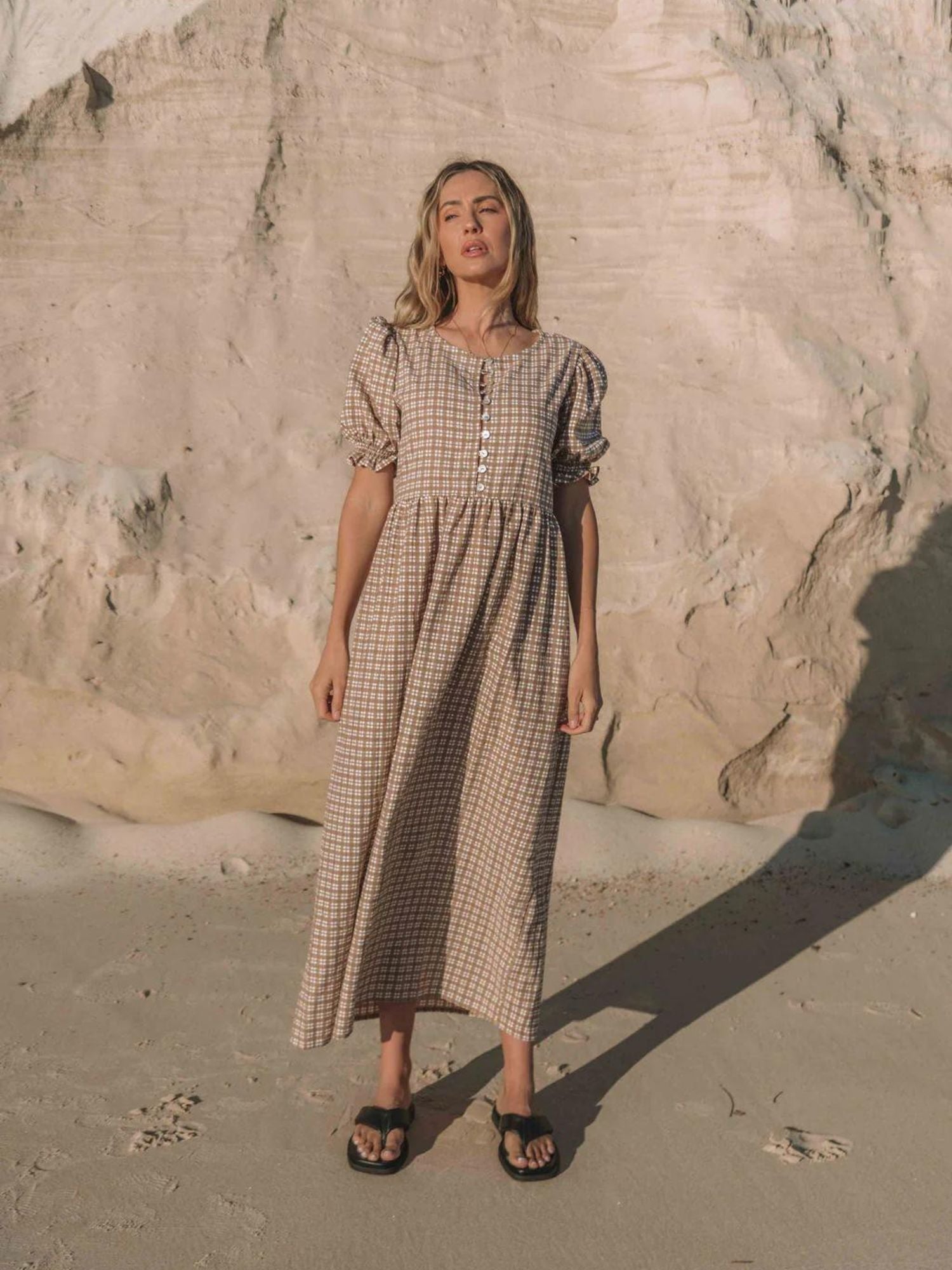 The Scotti Dress | 'Gingham' Mocha