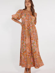 Frida Maxi Dress | Mosaic Print