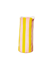 Medium Striped Vase | Pink & Yellow Striped