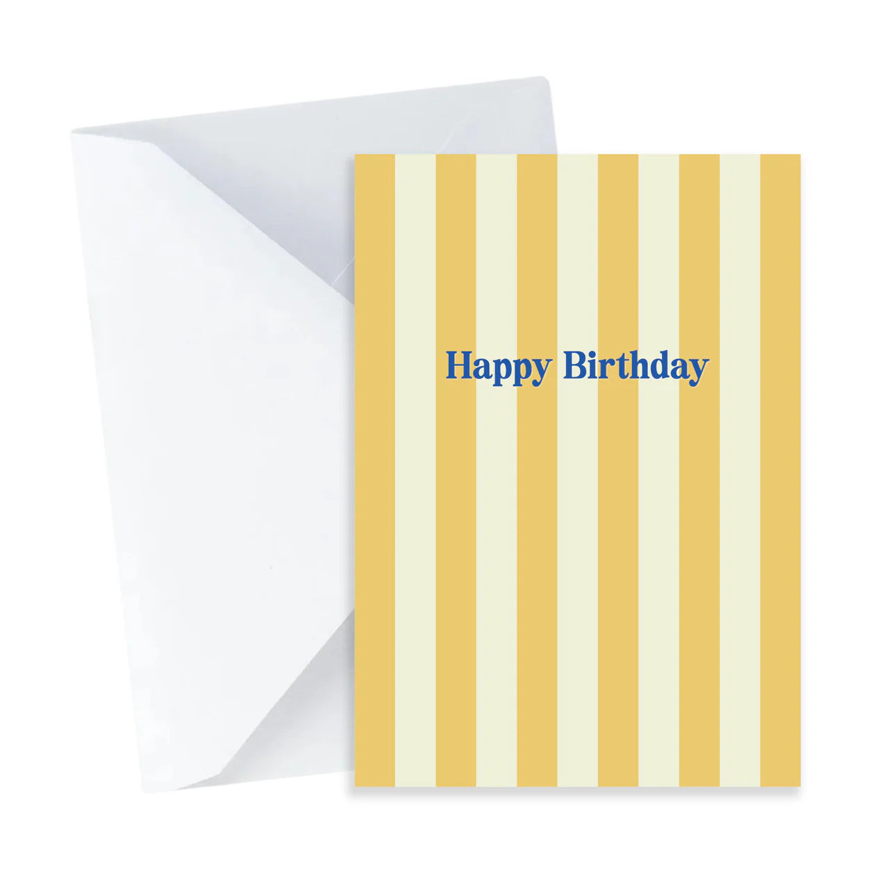 Yellow Stripes mini Happy Birthday Card