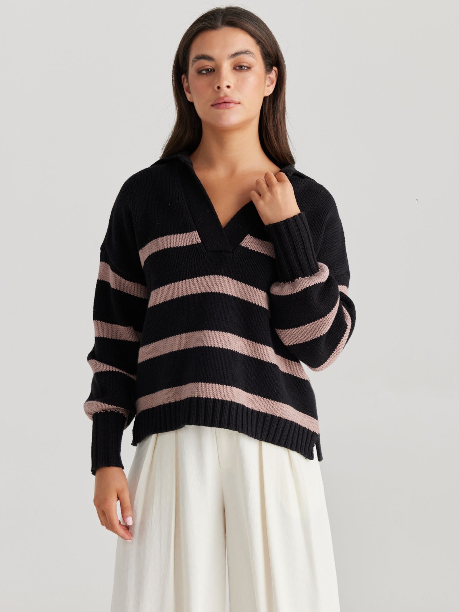 Goldie Stripe Knit | Black