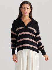 Goldie Stripe Knit | Black