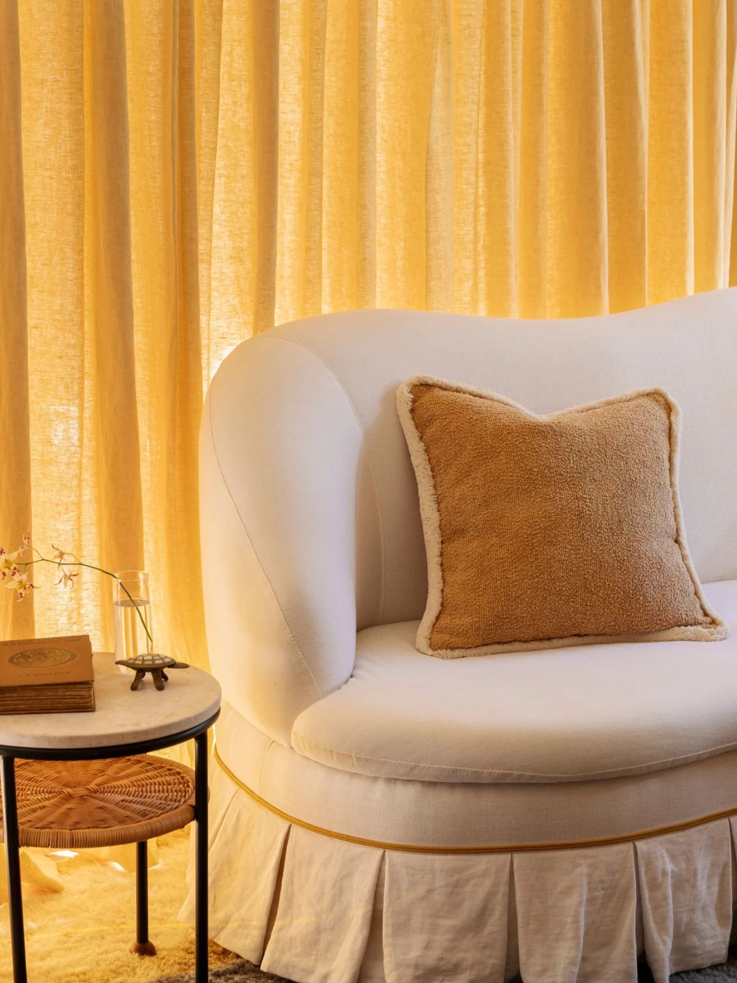 Bonnie & Neil - Tan Knotted Cotton Cushion | Grain Tan