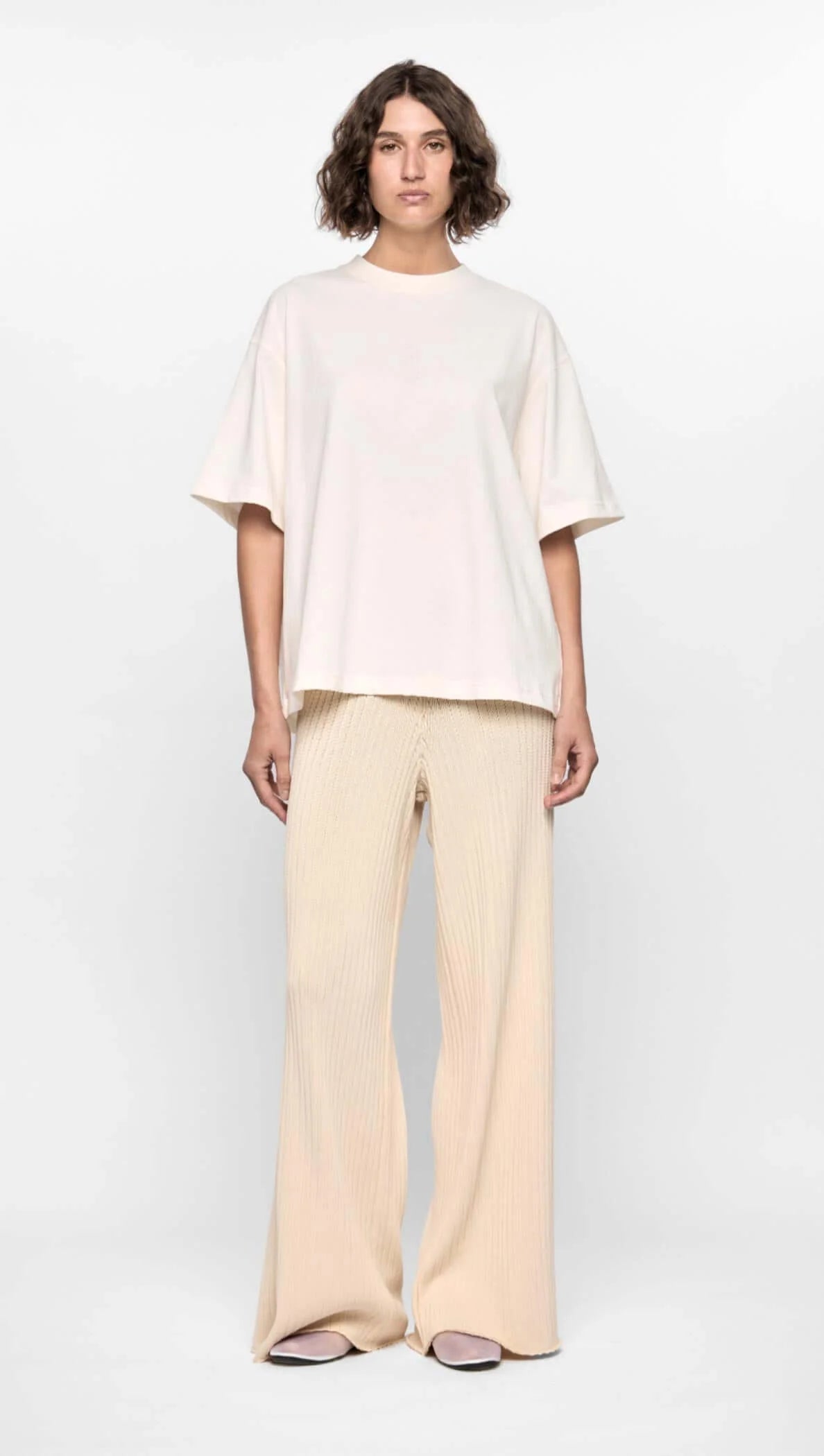 Harper Knit Wide Leg Pant | Vanilla