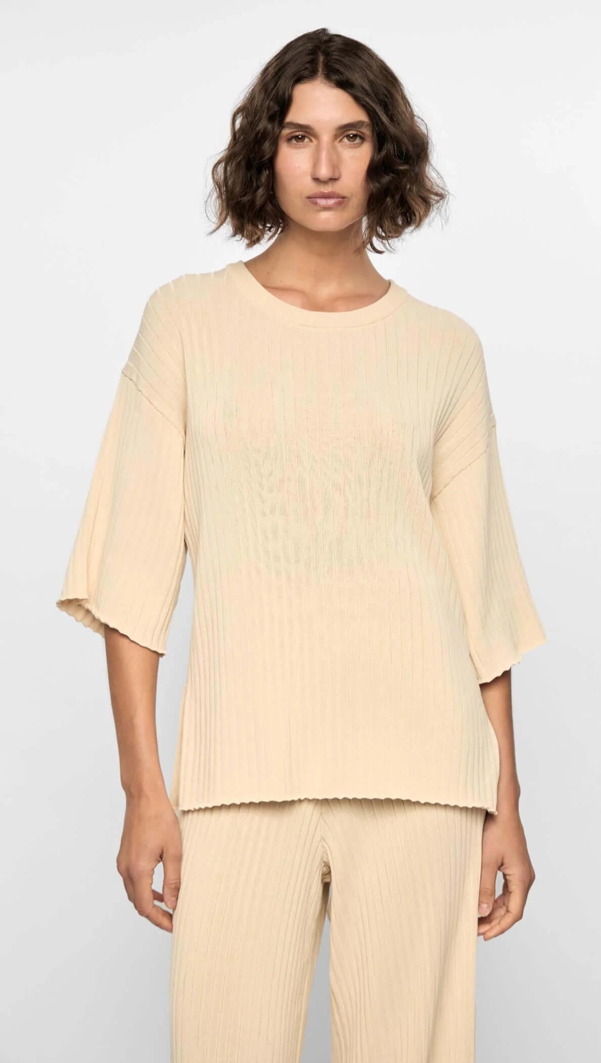 Harper Ribbed Knit Top | Vanilla