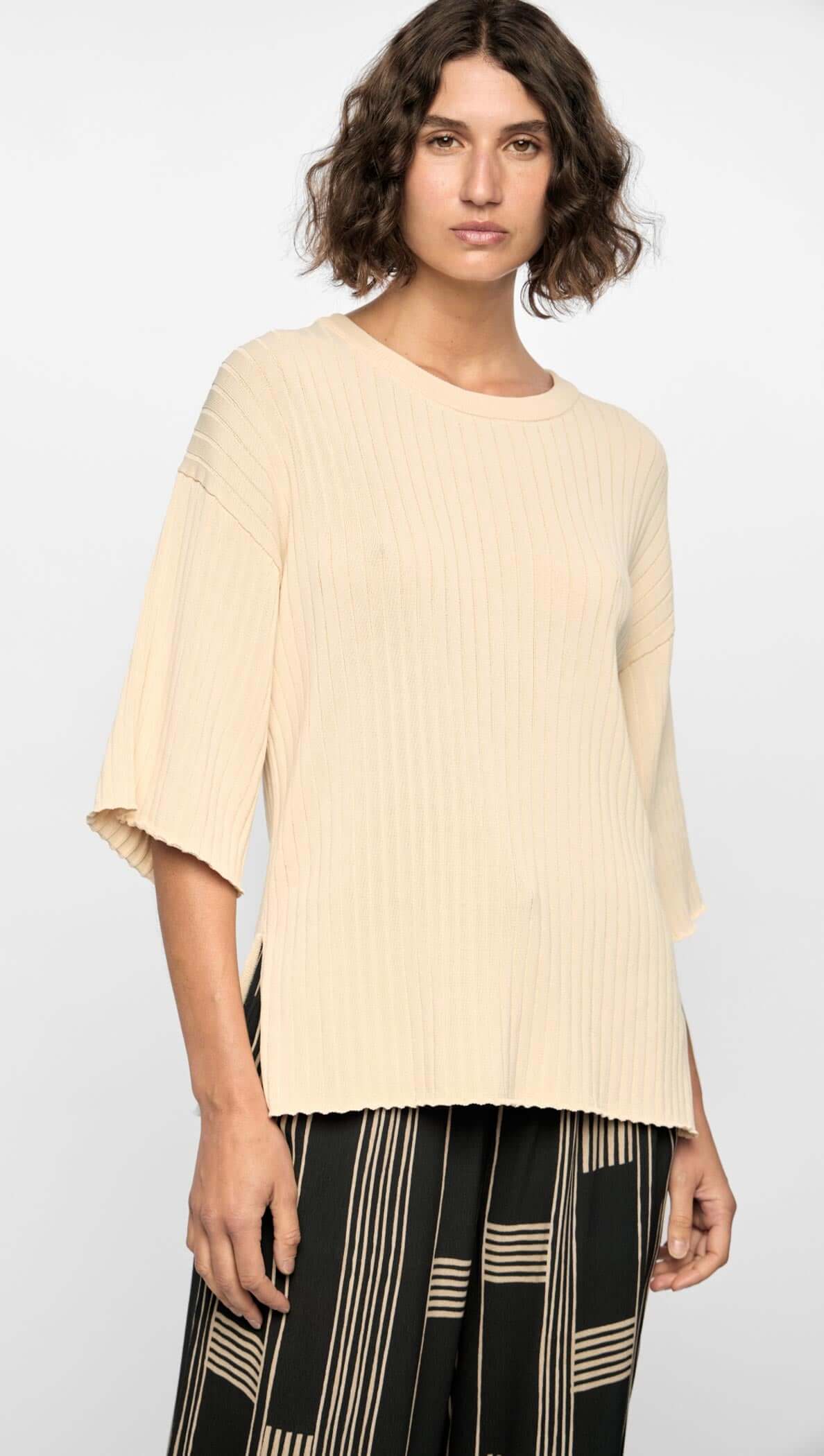 Harper Ribbed Knit Top | Vanilla