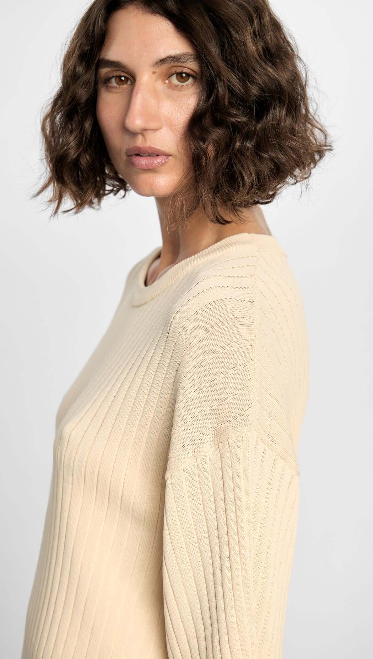 Harper Ribbed Knit Top | Vanilla