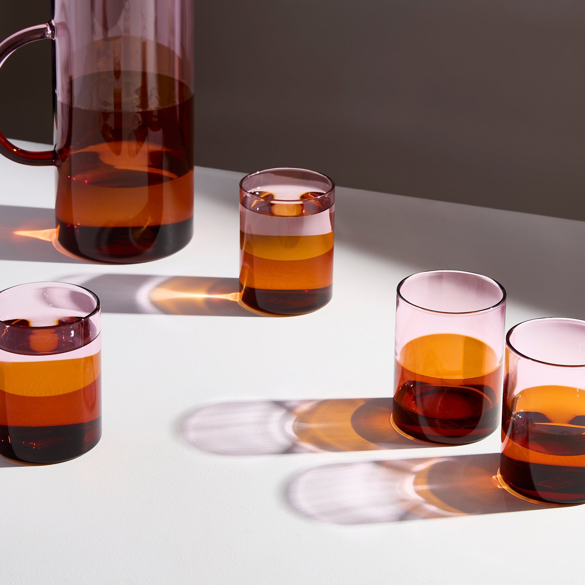 Two Tone Glasses | Amber & Pink