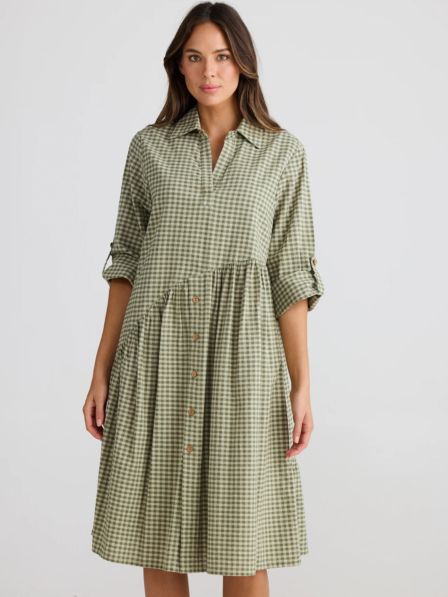 Havana Dress | Sage Check