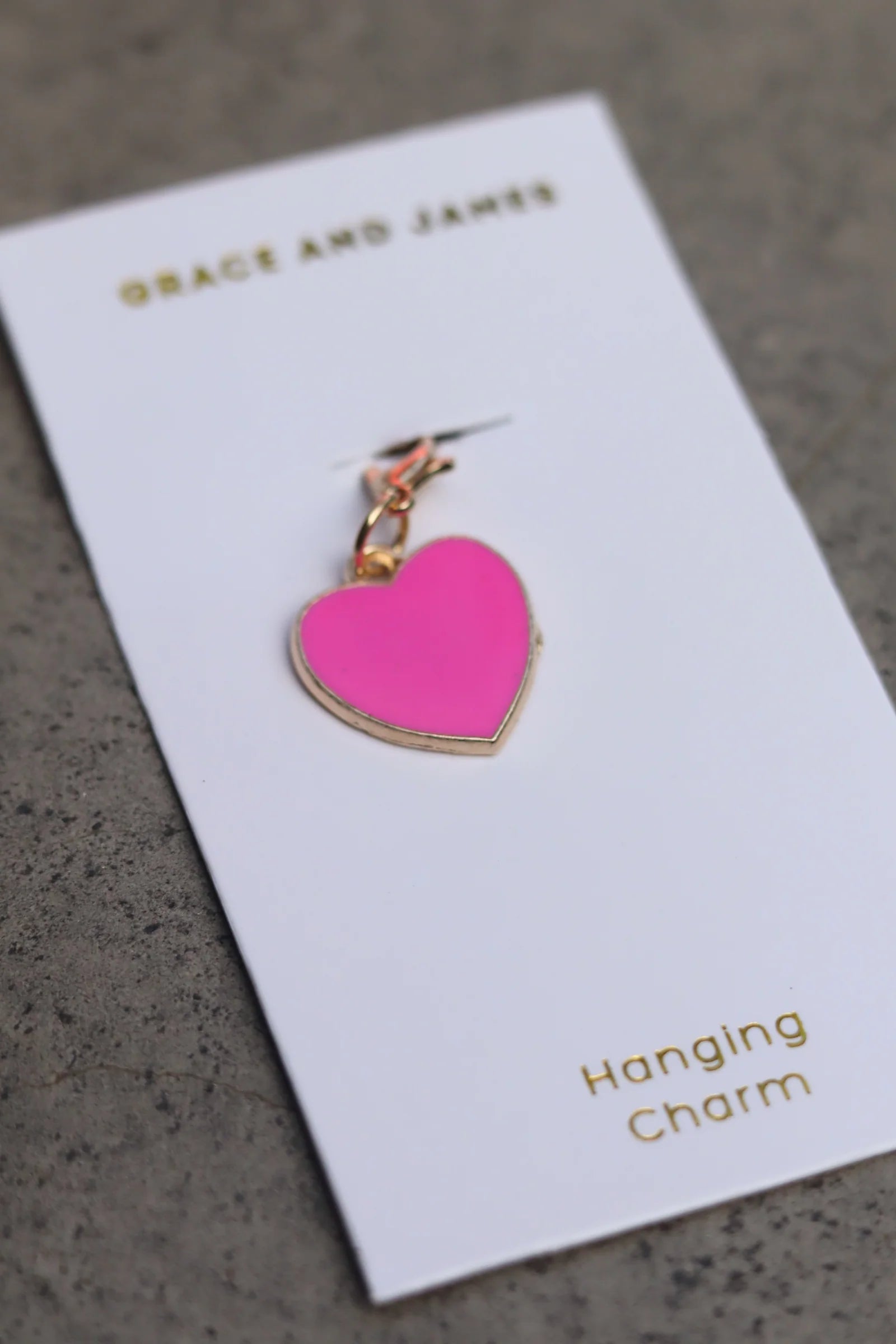 Grace & James Love Heart Pink Charm