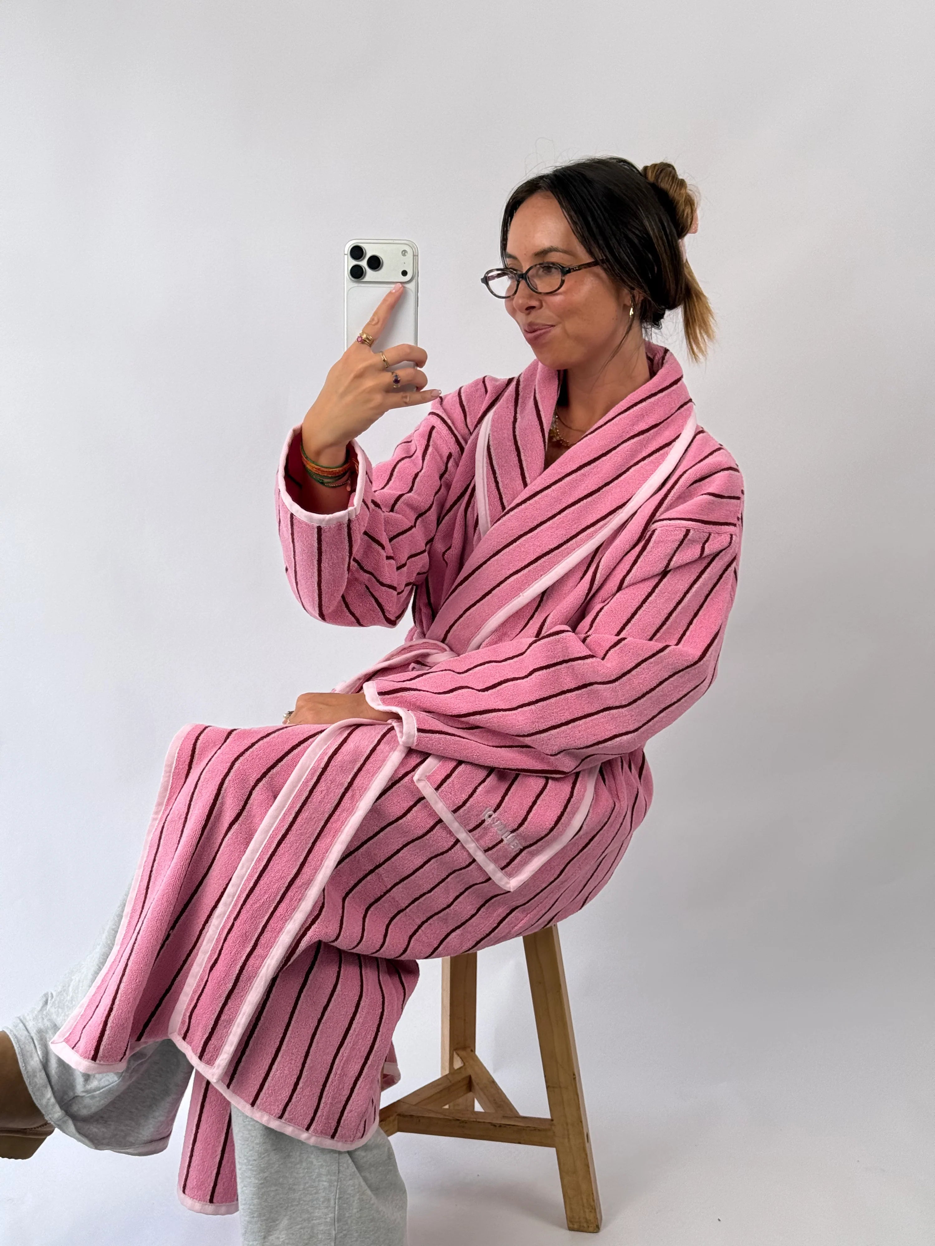 K Juliet - Winter Robe | Pink Stripe PREORDER