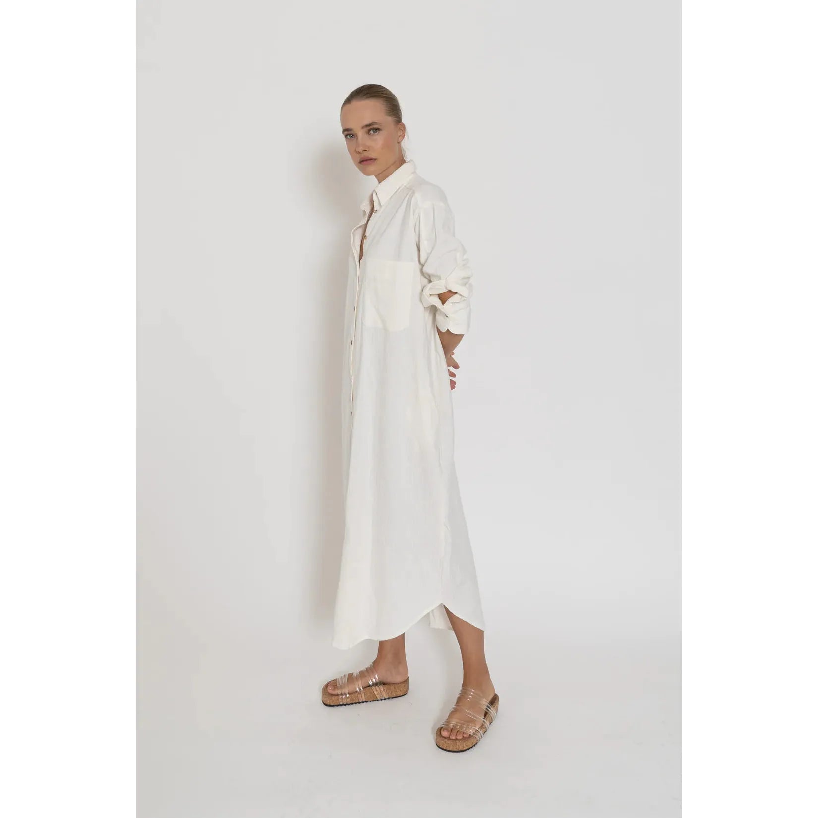Capri Shirt Dress | White