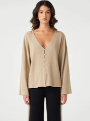 Jude Long Sleeve Top | Taupe