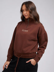 Juniper 3/4 Zip Crew | Brown