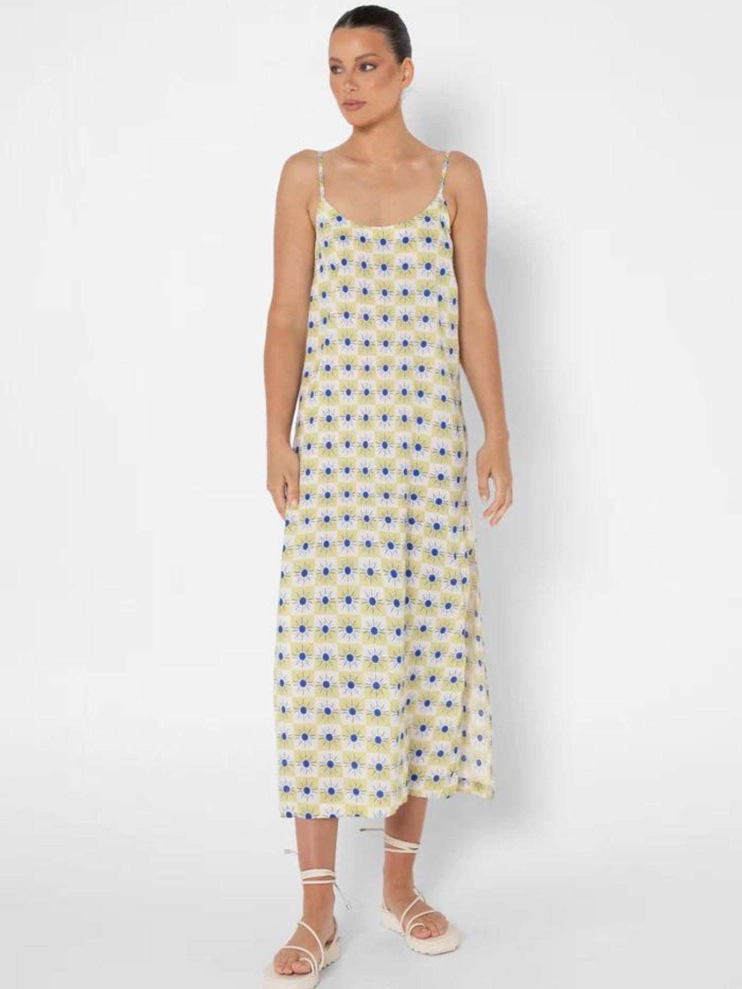 Katia Maxi Dress |  Blue Sun Print