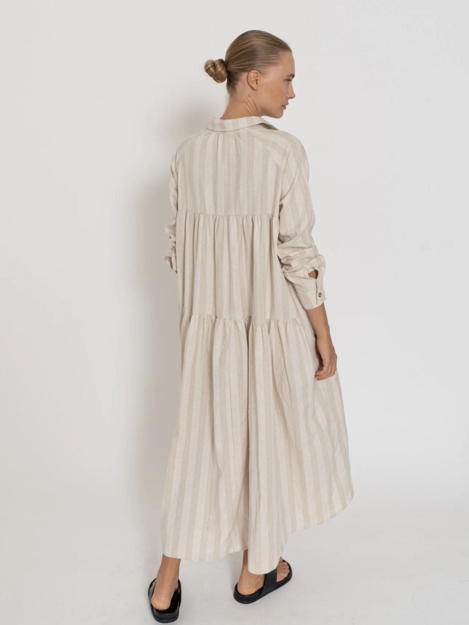 Apperitivo Sleeved Dress | Neutral Stripe