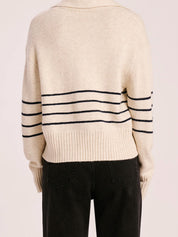 Logan Rugby Knit | Cloud Stripe