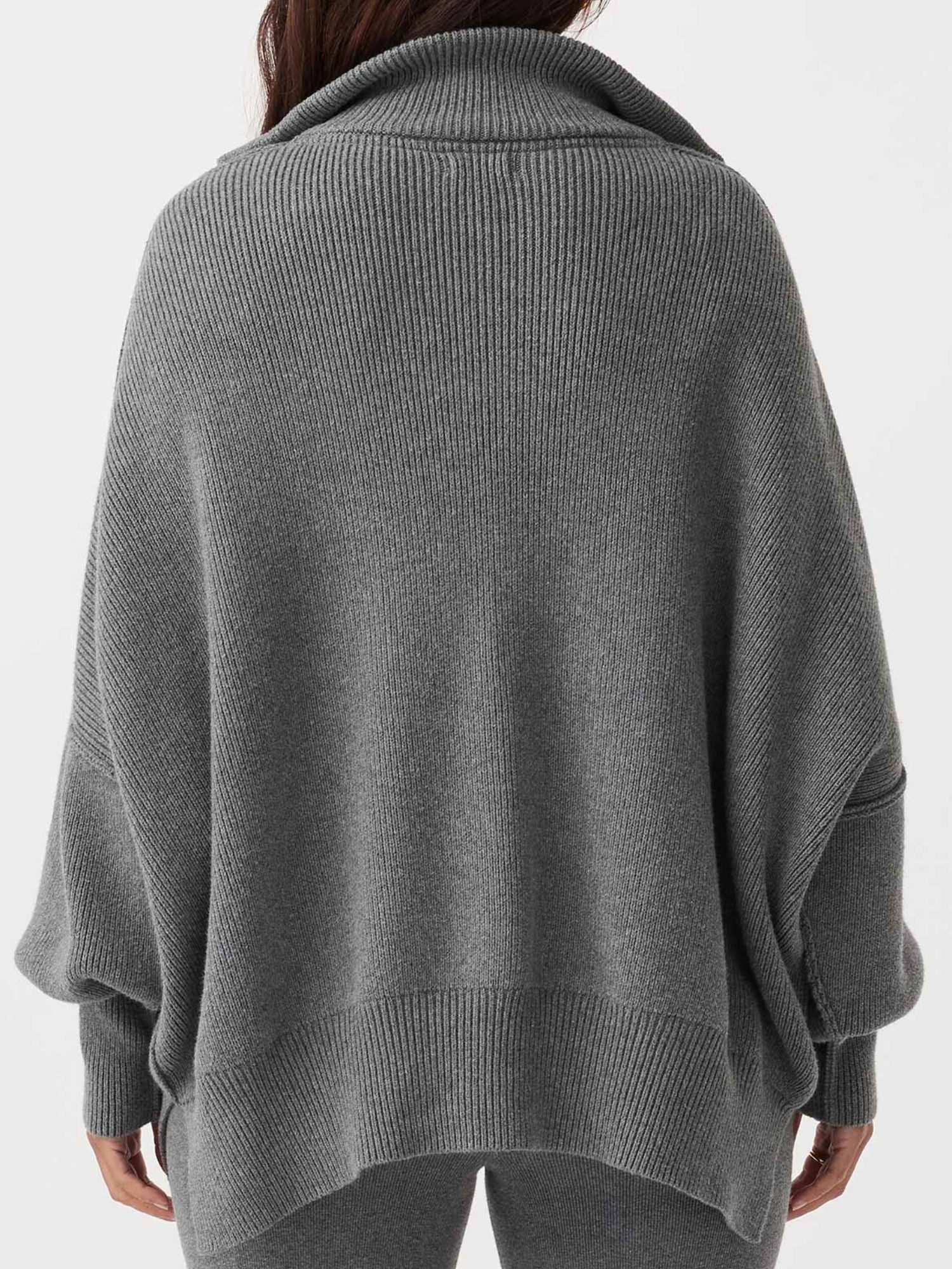 London Zip Sweater | Dark Grey Marle