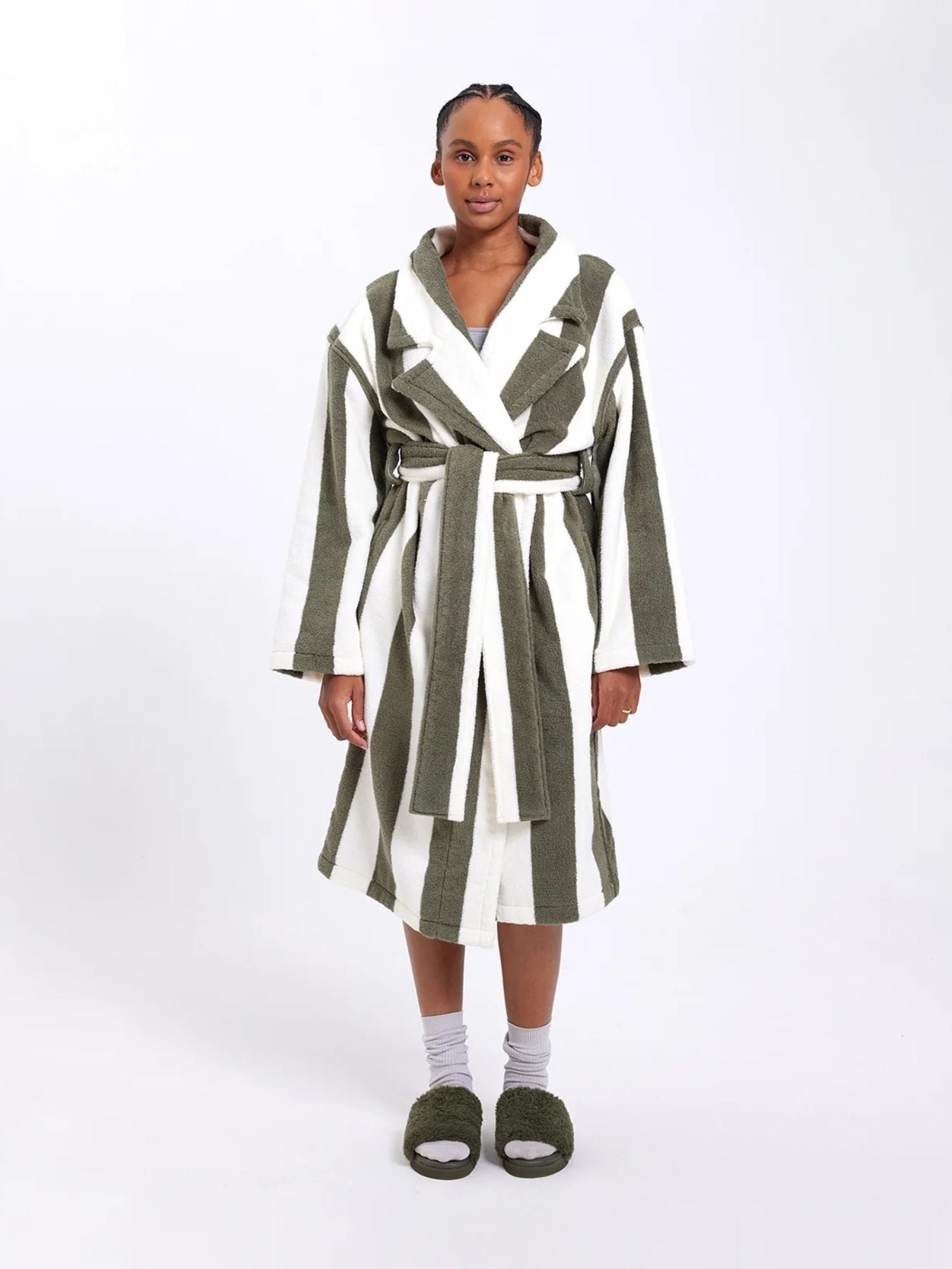 Hommey Robe | Matcha Stripes