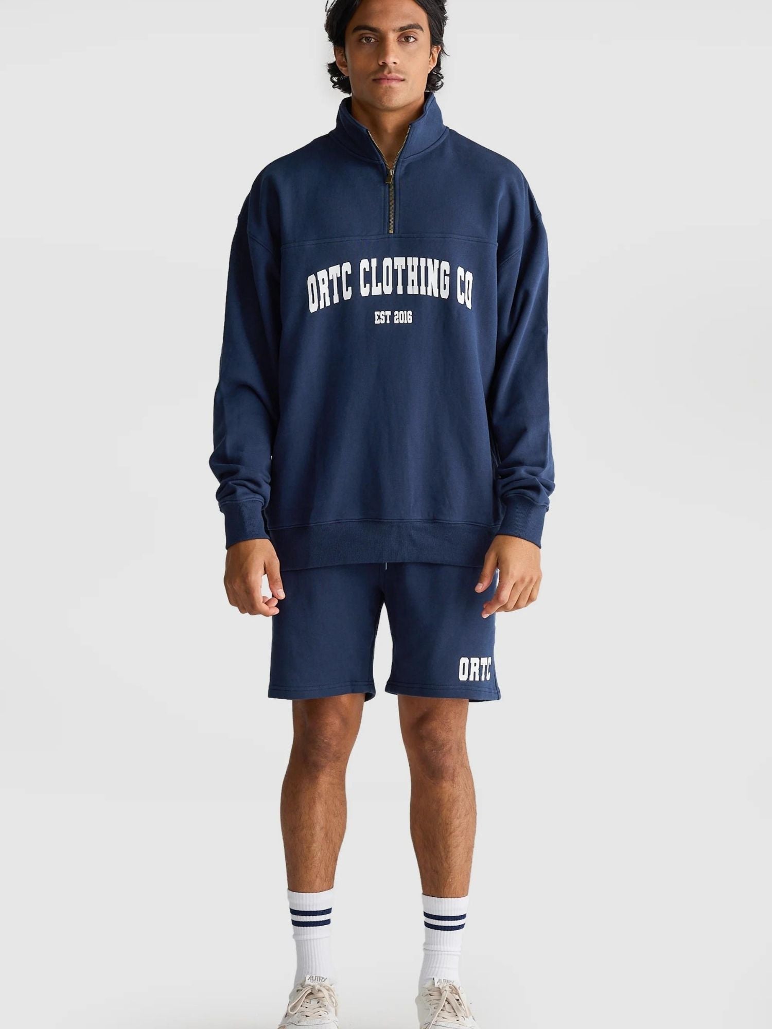 College Logo Quarter Zip | Navy