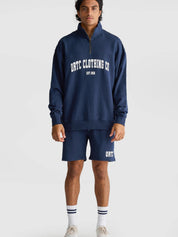 College Logo Quarter Zip | Navy