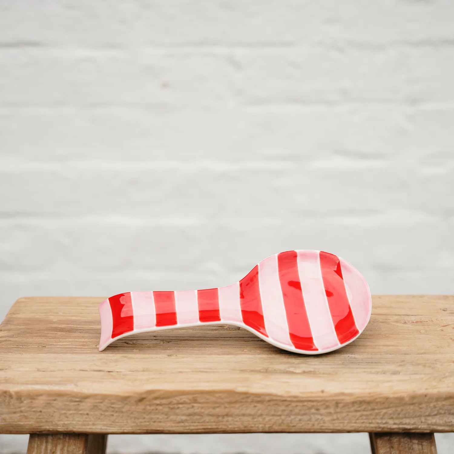 Spoon Rest | Pink & Red Stripe