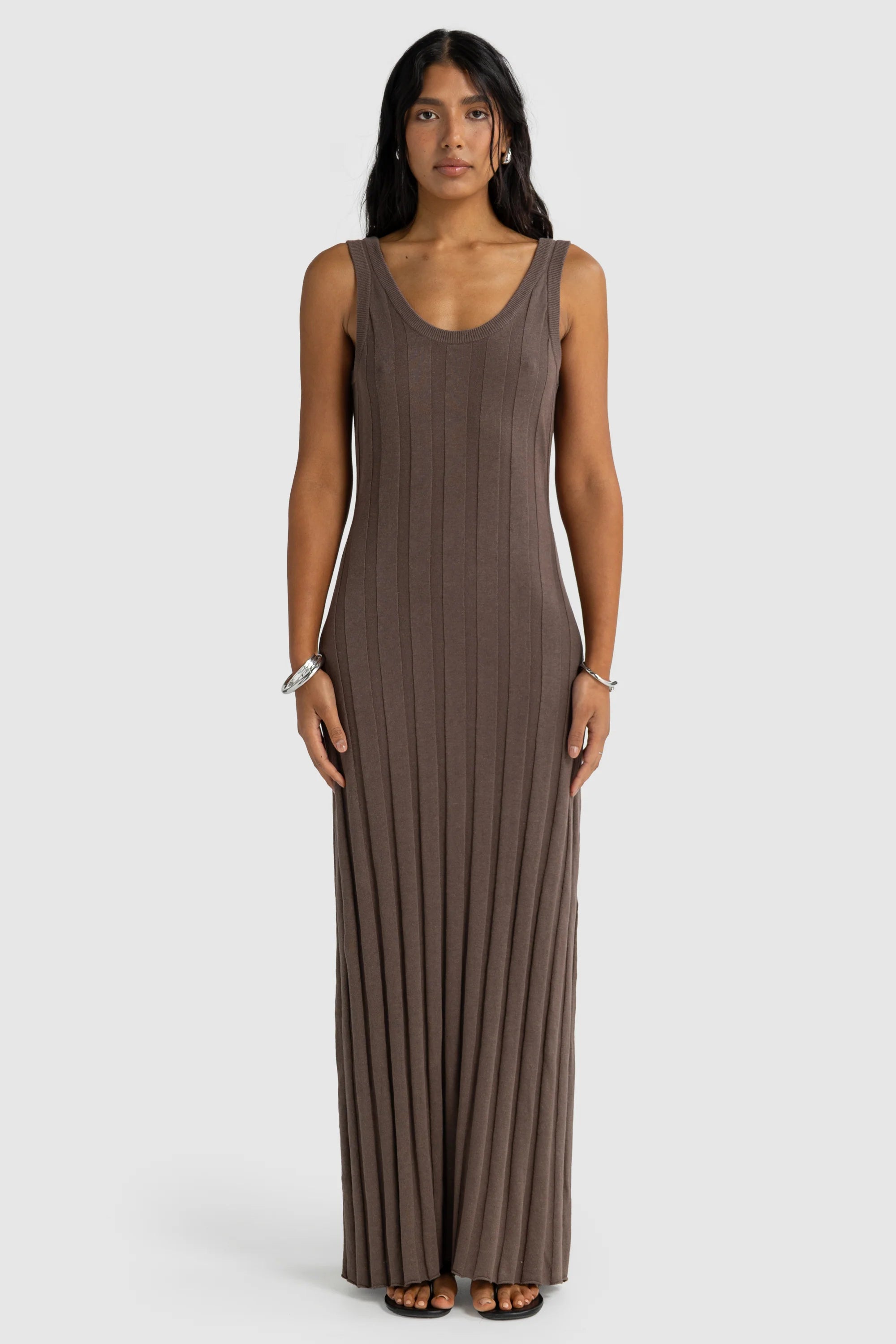 Amara Full Length Knit Dress | Espresso