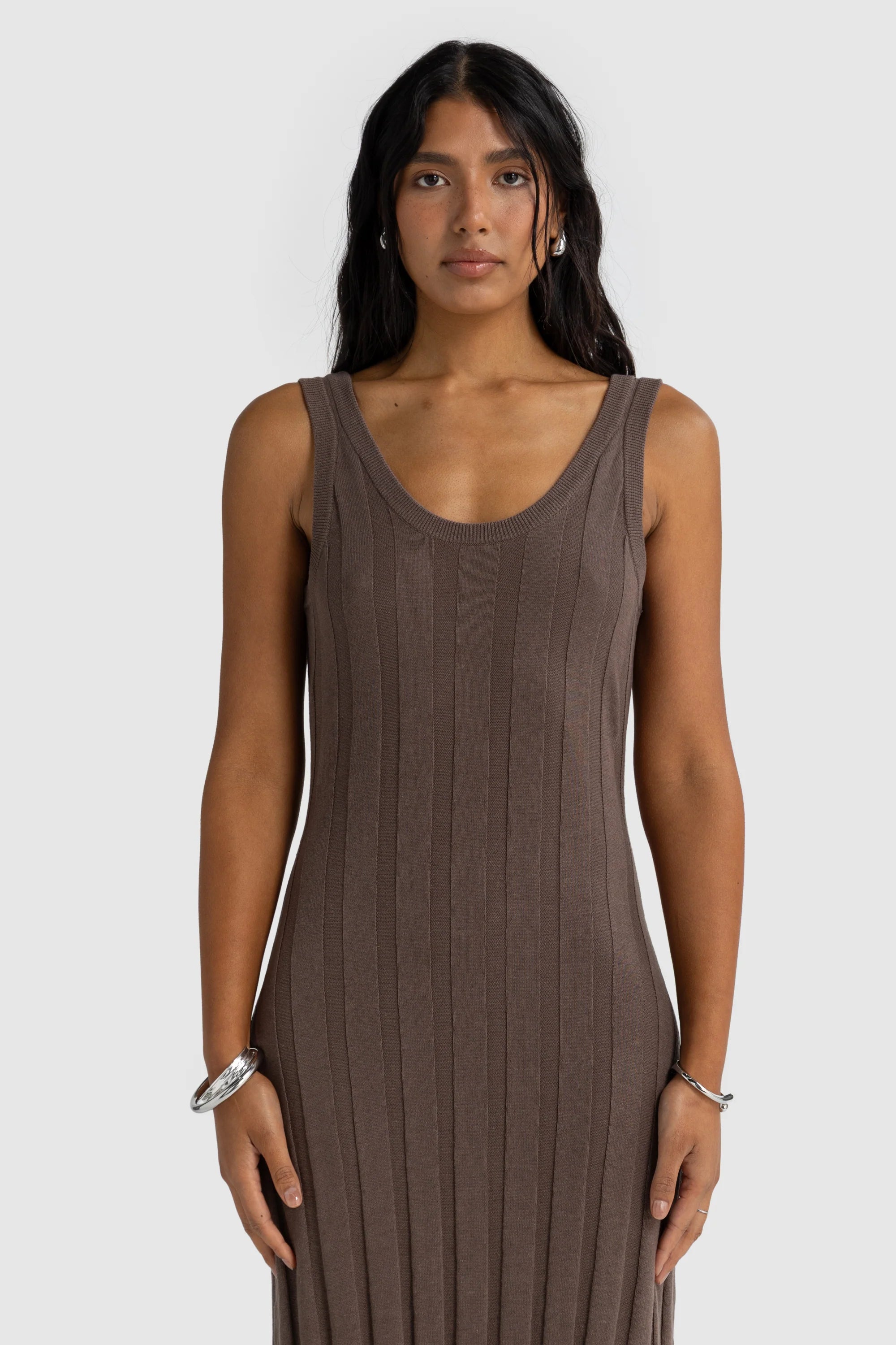 Amara Full Length Knit Dress | Espresso