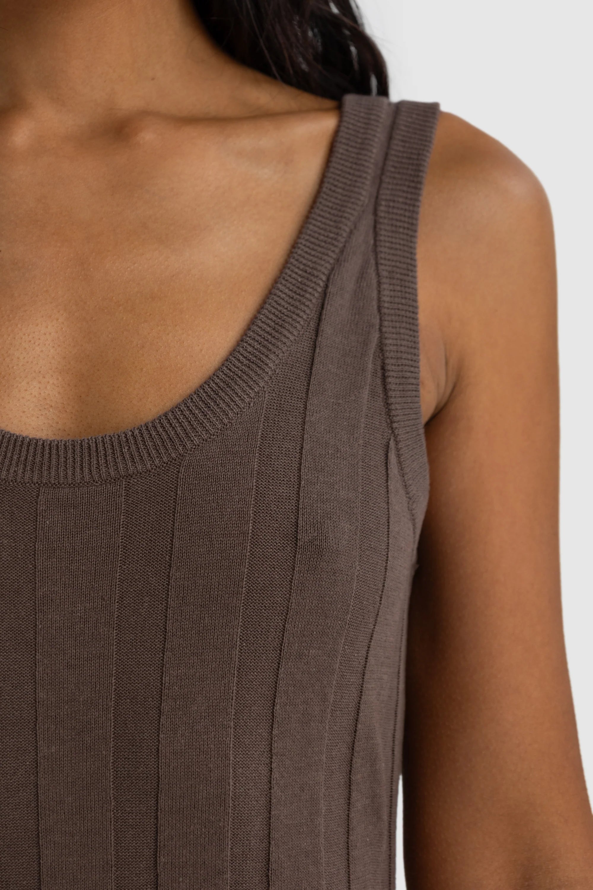 Amara Full Length Knit Dress | Espresso