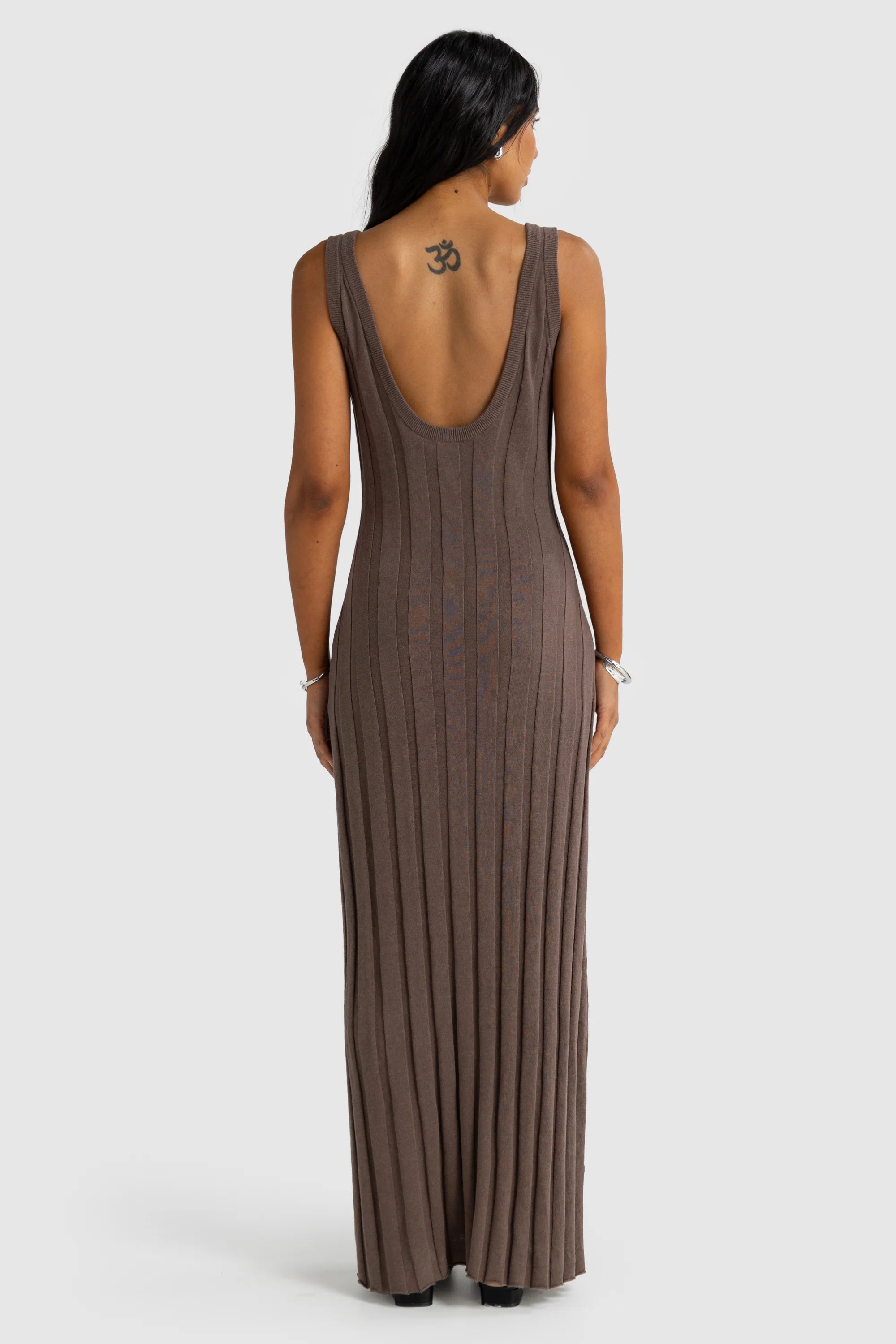 Amara Full Length Knit Dress | Espresso