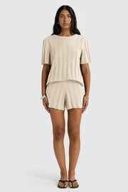 Amara Relaxed Knit Short | Oat