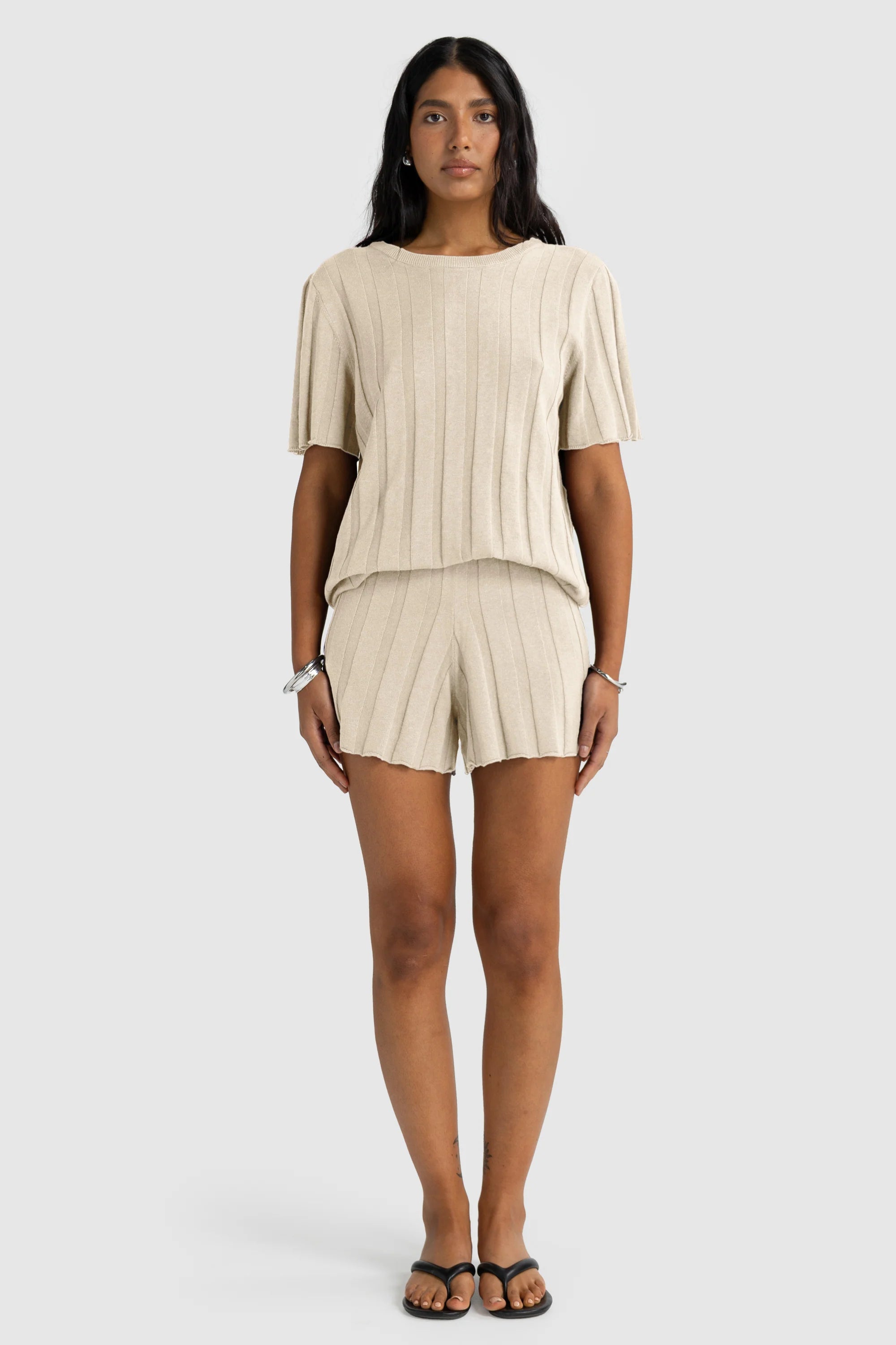Amara Relaxed Knit Short | Oat