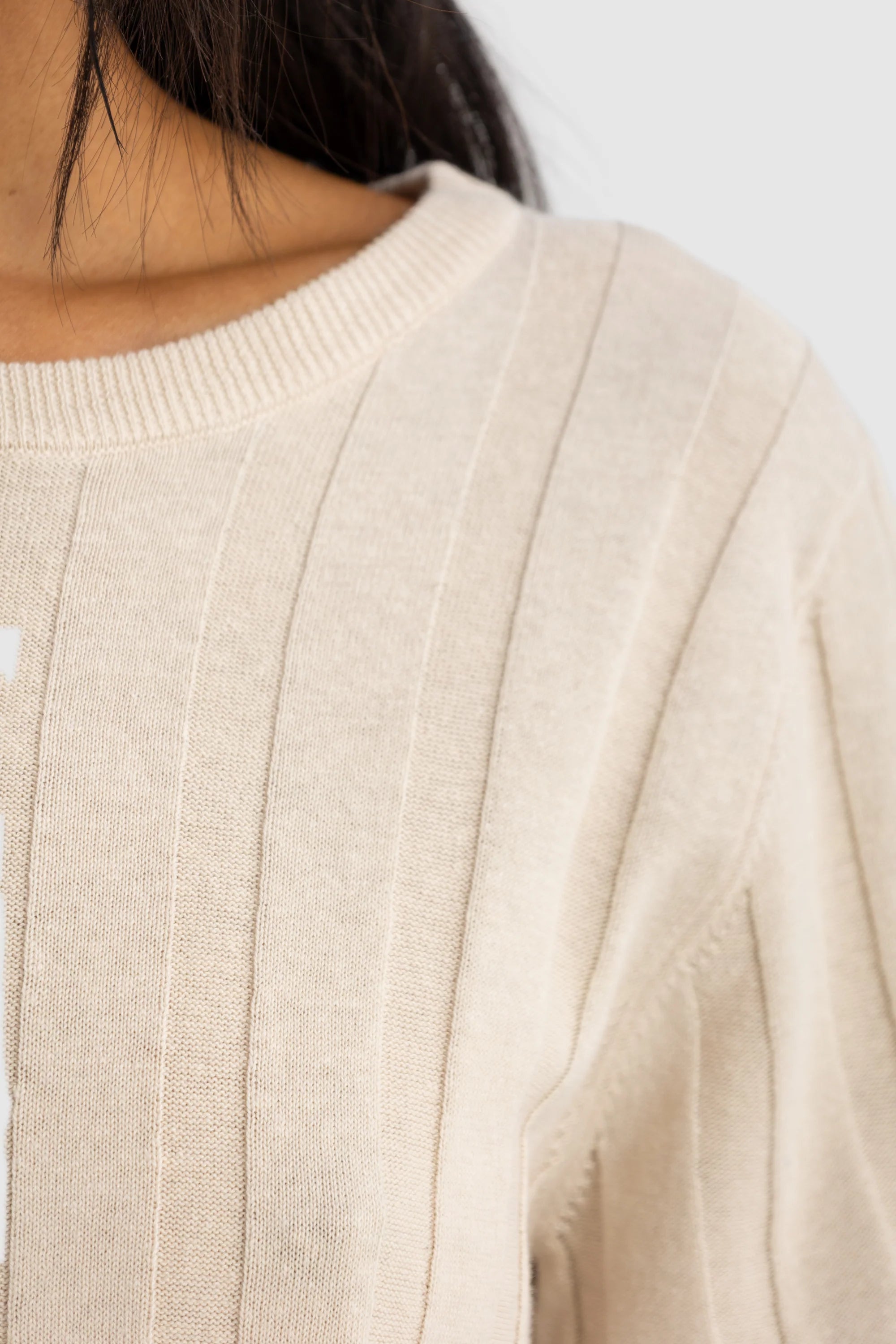 Amara Relaxed Knit T-Shirt | Oak