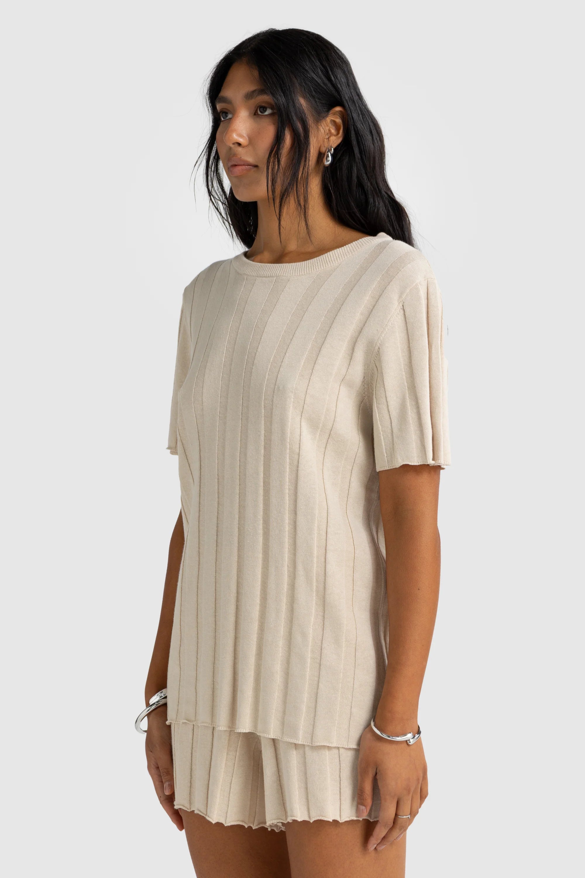 Amara Relaxed Knit Short | Oat