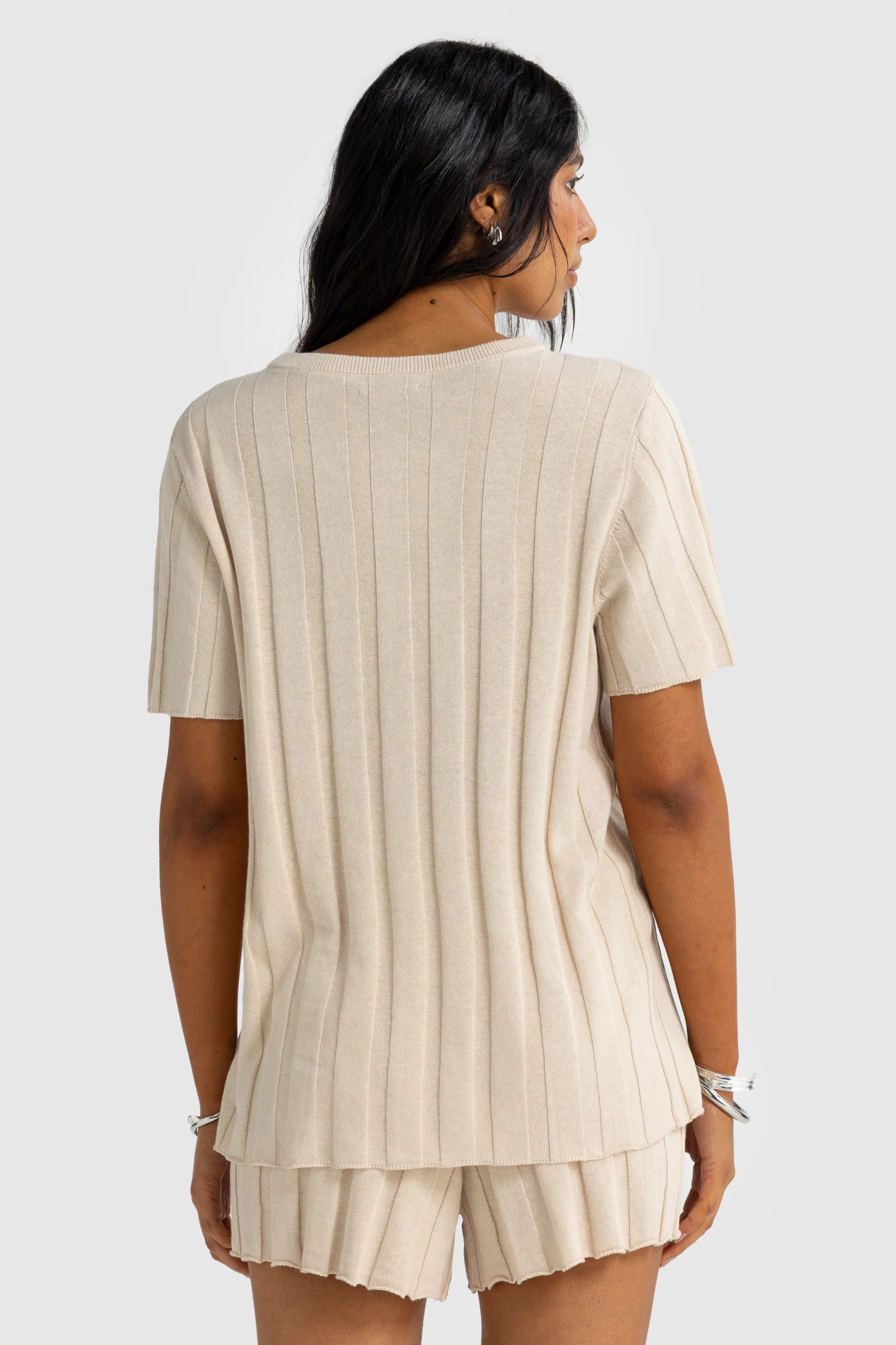 Amara Relaxed Knit T-Shirt | Oak
