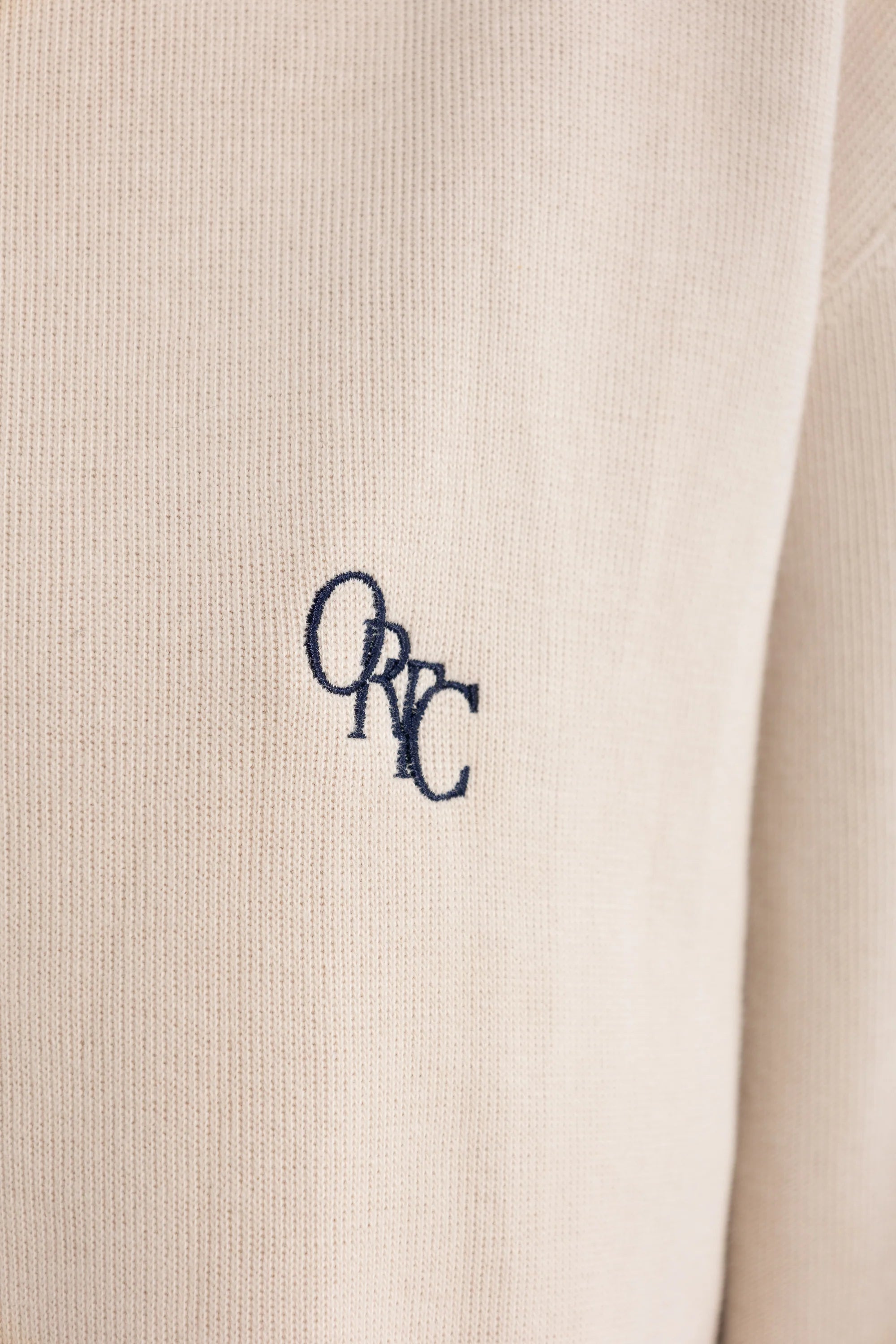Ava Monogram Polo Neck Sweater | Bone