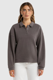 Ava Polo Sweater | Espresso
