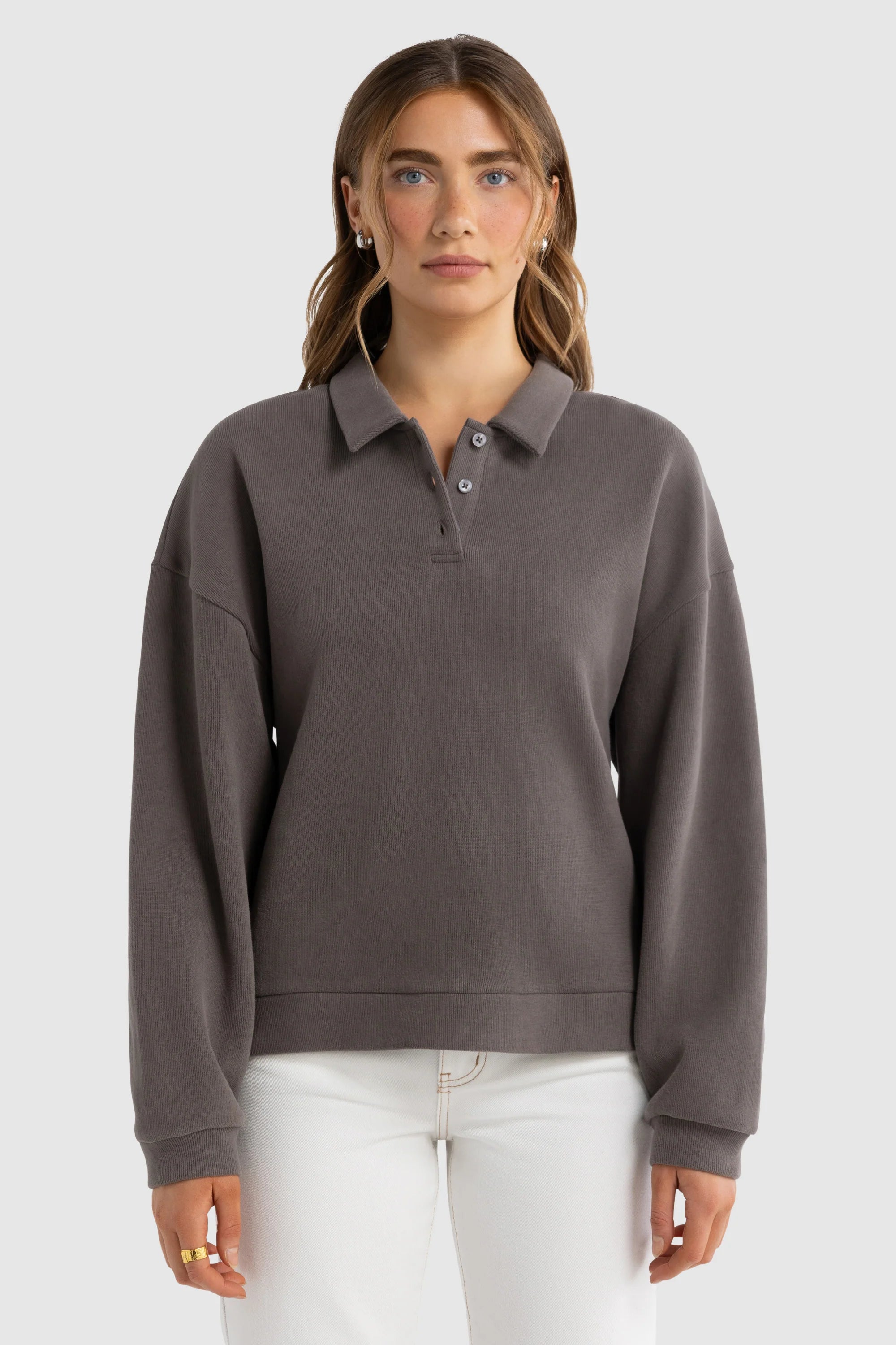 Ava Polo Sweater | Espresso