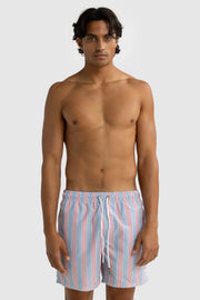 BoardwalkStripe Swim Shorts | Mist Blue