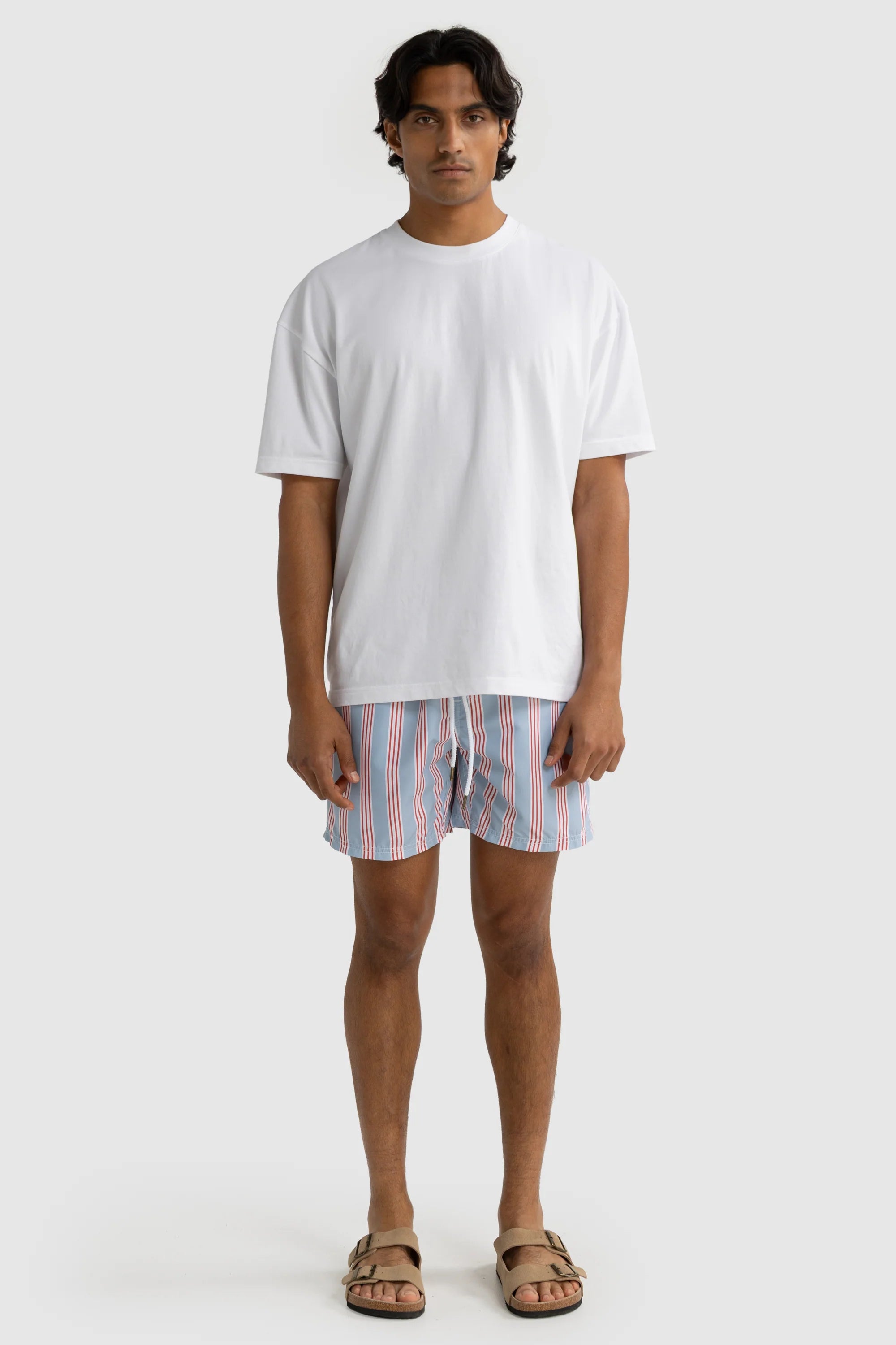 BoardwalkStripe Swim Shorts | Mist Blue