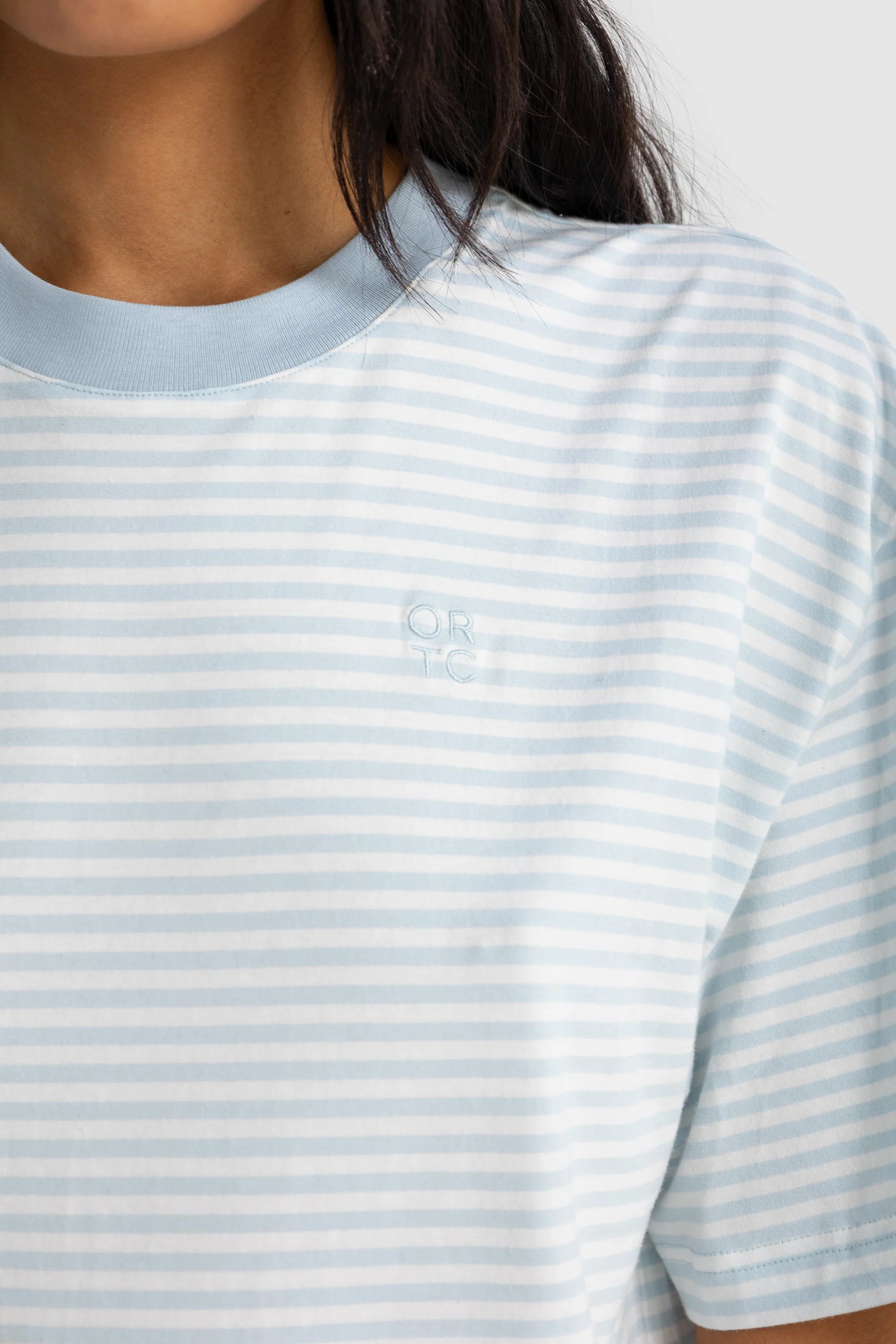 Darla Oversized Stripe Tee | Powder Blue