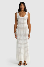 Melia Geo Knit Dress | Chalk