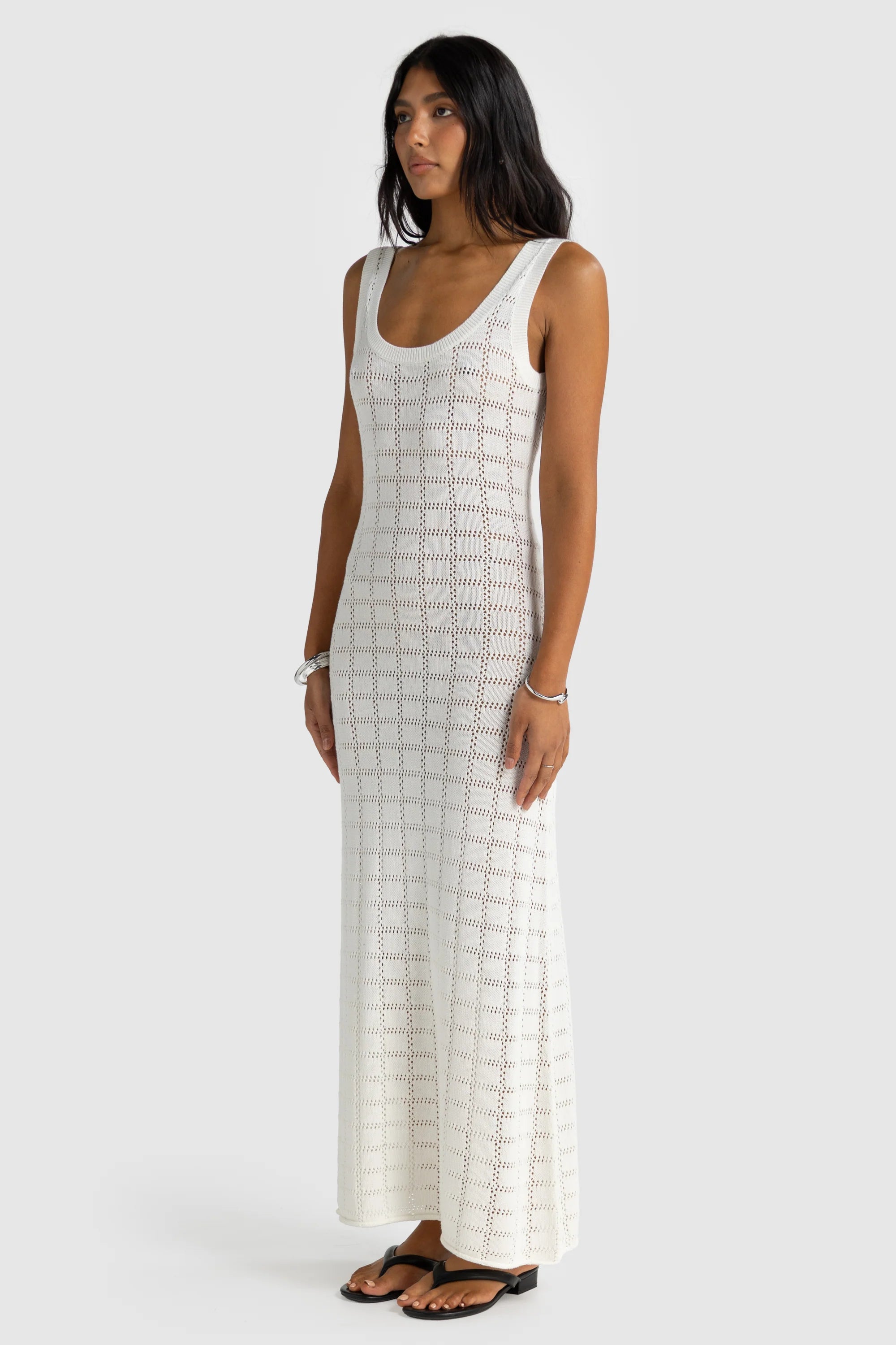 Melia Geo Knit Dress | Chalk