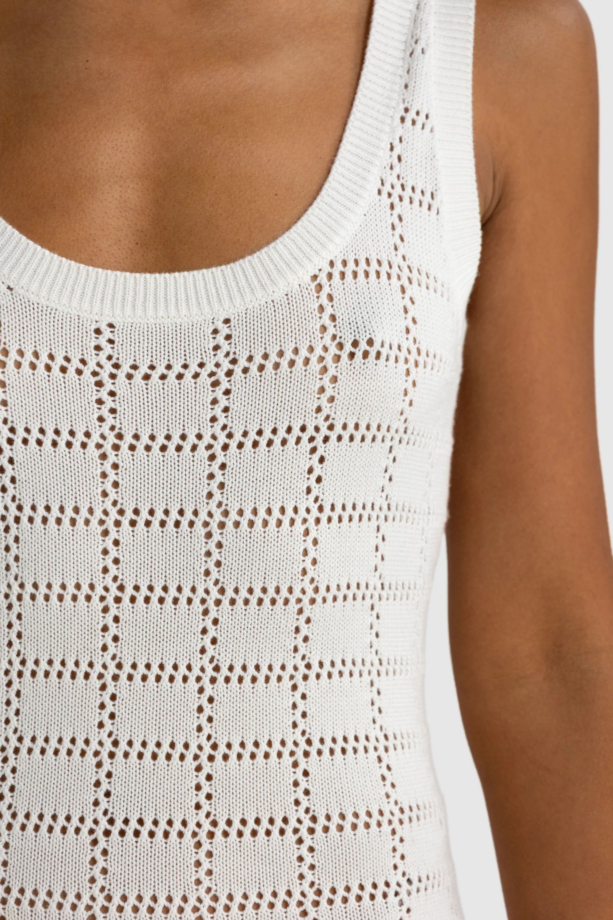 Melia Geo Knit Dress | Chalk