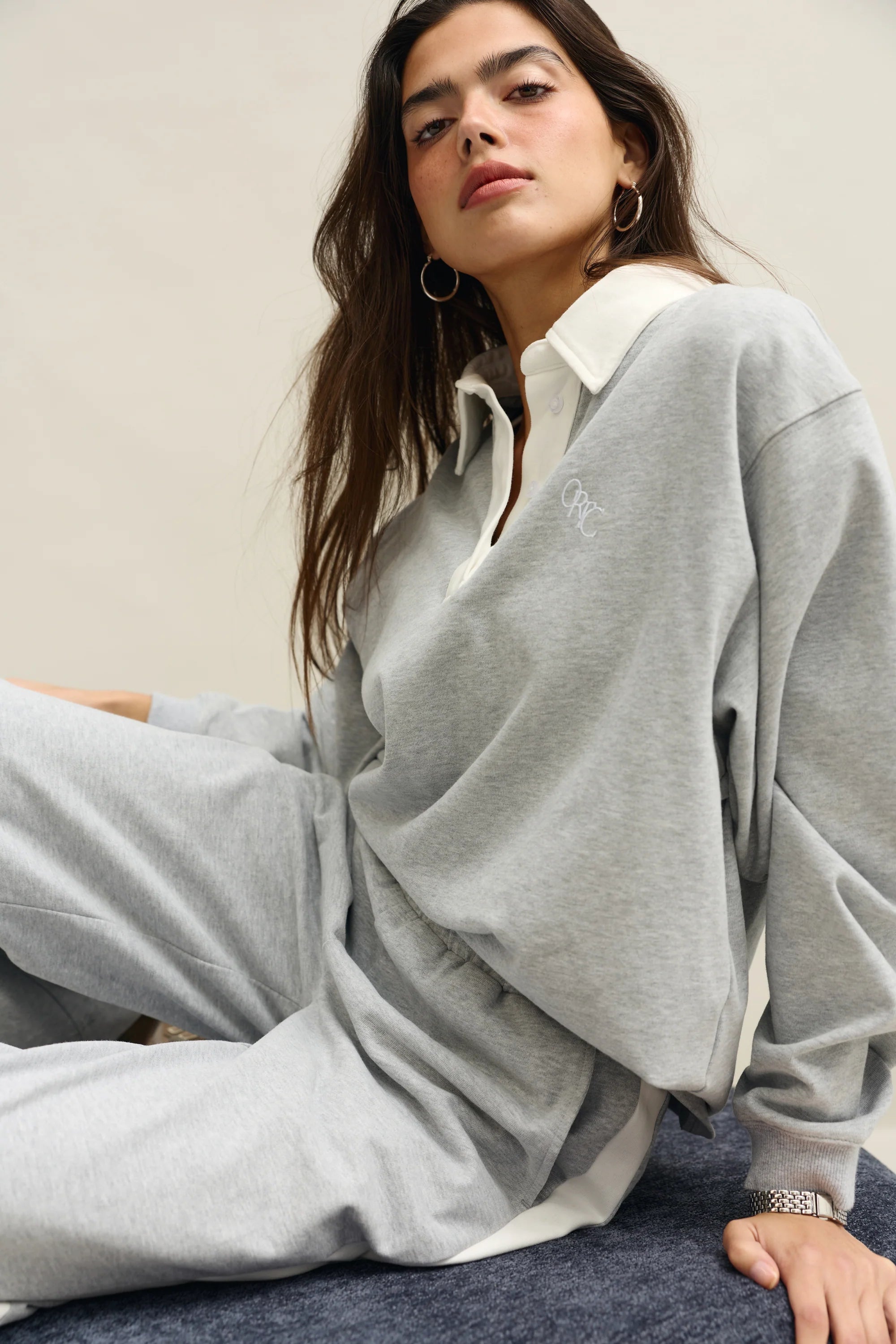 Solene Rugby Jumper | Grey Marle