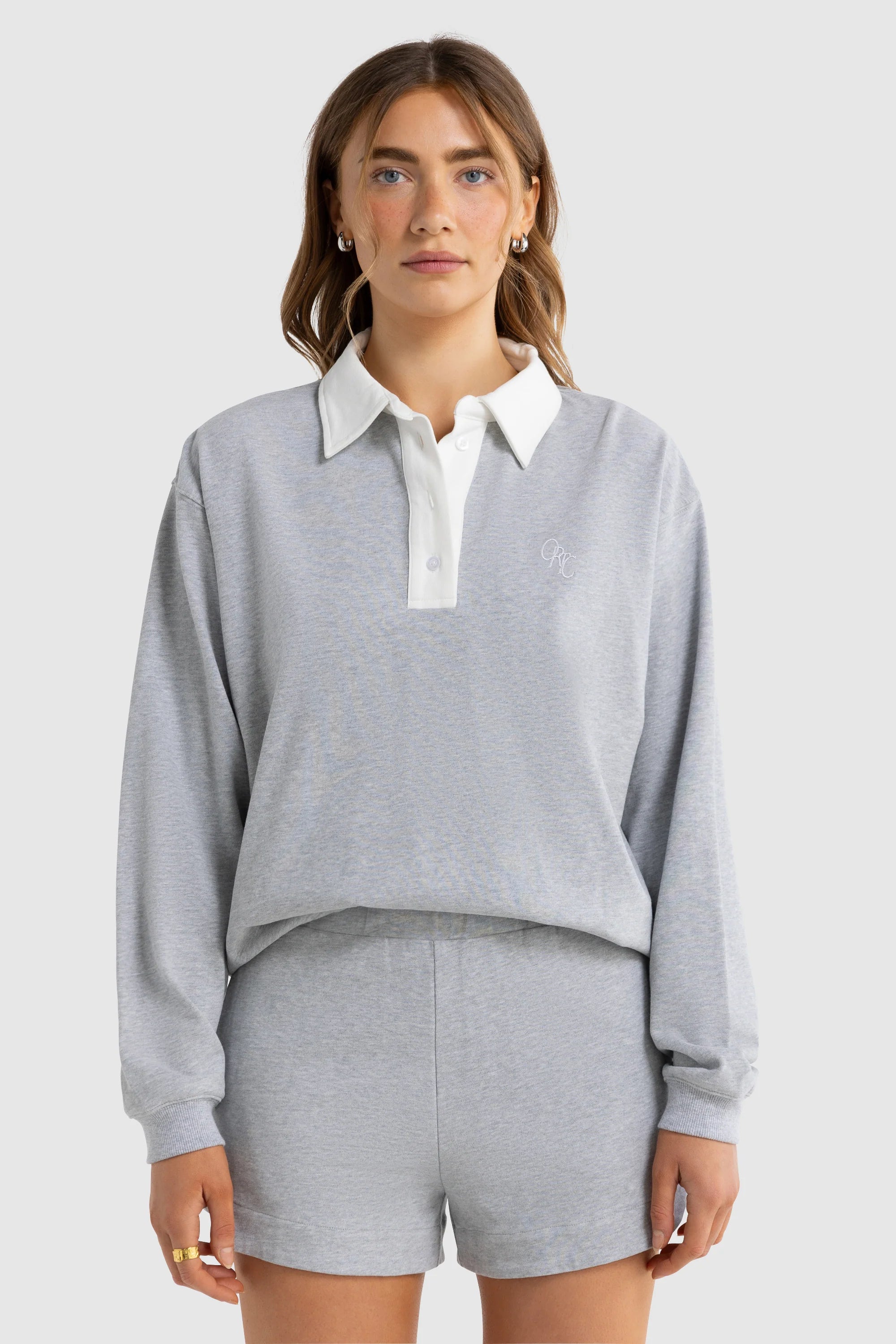 Solene Rugby Jumper | Grey Marle