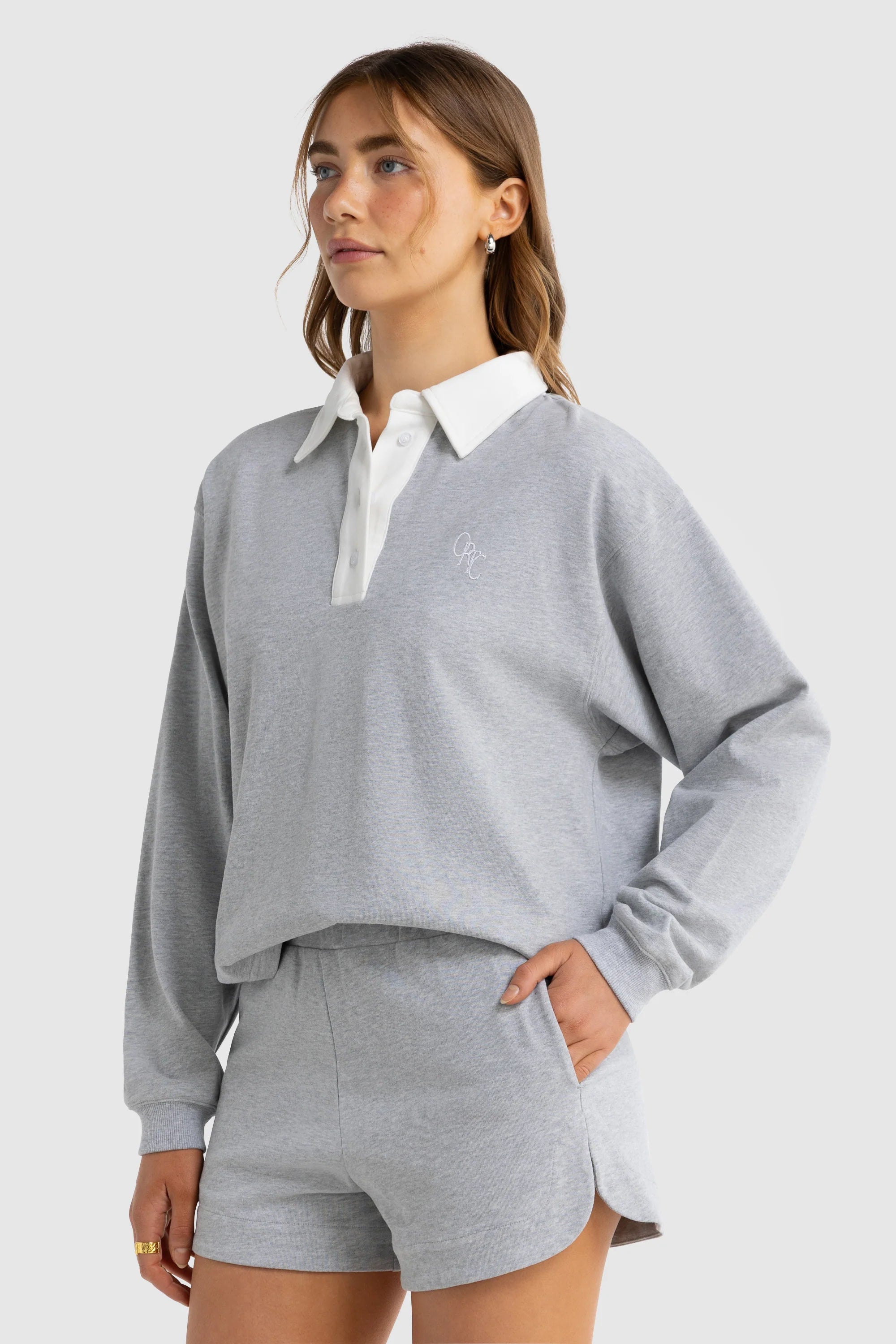 Solene Rugby Jumper | Grey Marle